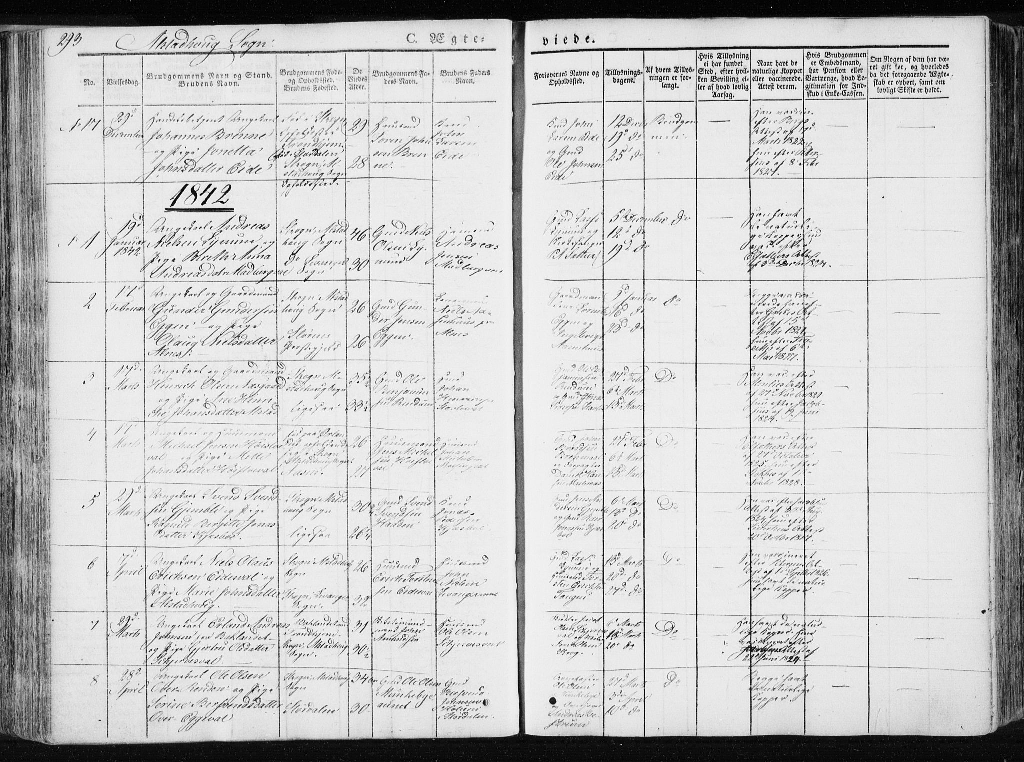 Ministerialprotokoller, klokkerbøker og fødselsregistre - Nord-Trøndelag, SAT/A-1458/717/L0154: Parish register (official) no. 717A06 /1, 1836-1849, p. 293