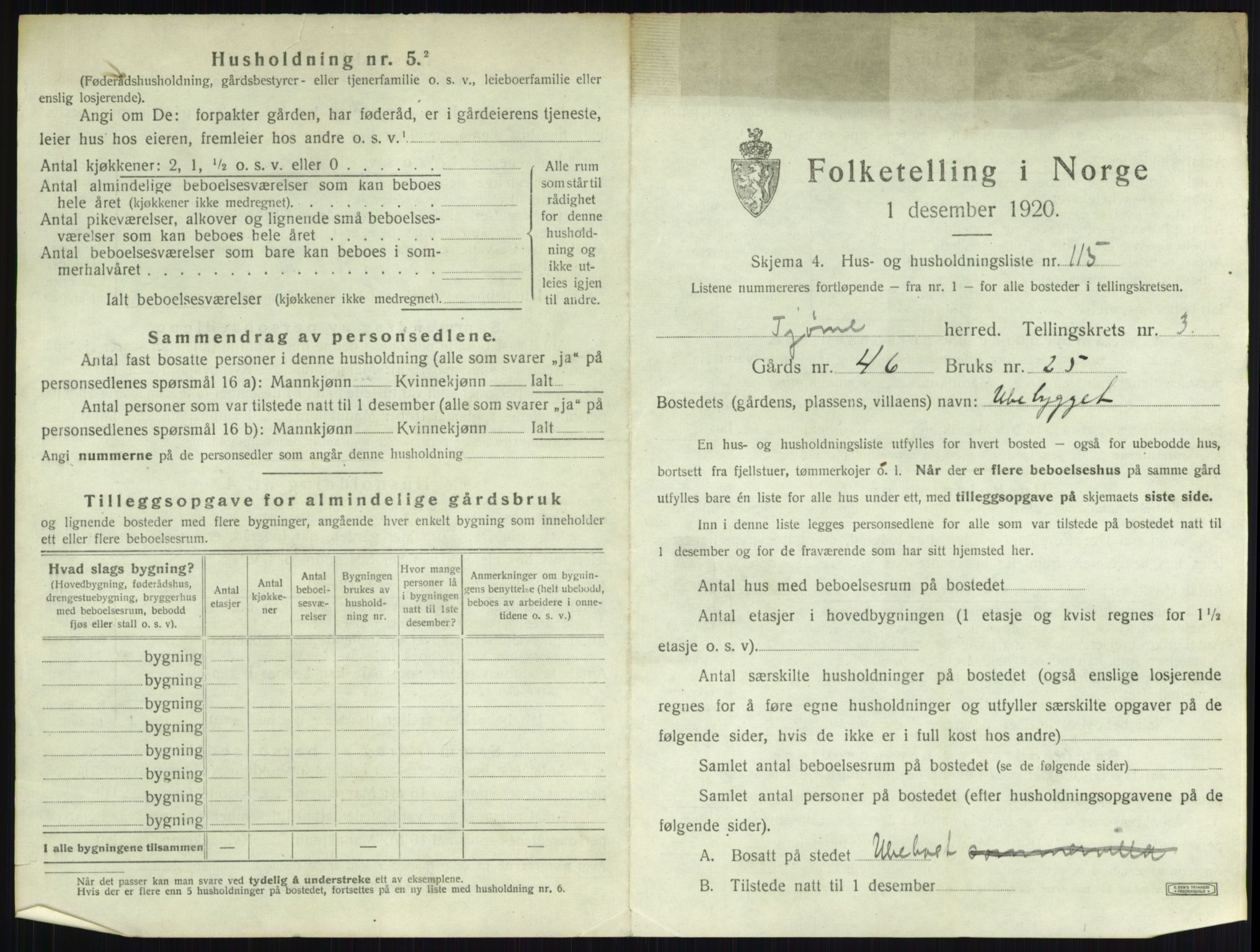 SAKO, 1920 census for Tjøme, 1920, p. 1138