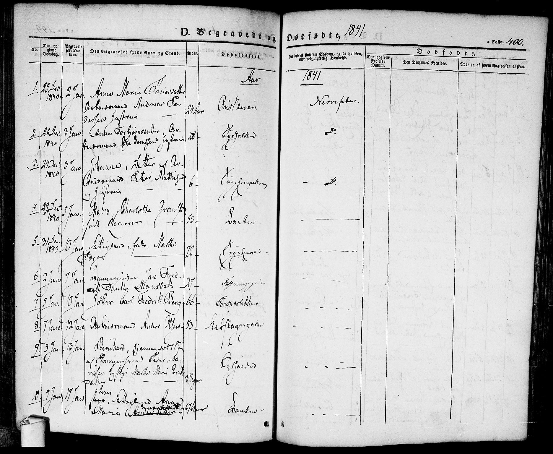 Halden prestekontor Kirkebøker, SAO/A-10909/F/Fa/L0005: Parish register (official) no. I 5, 1834-1845, p. 400
