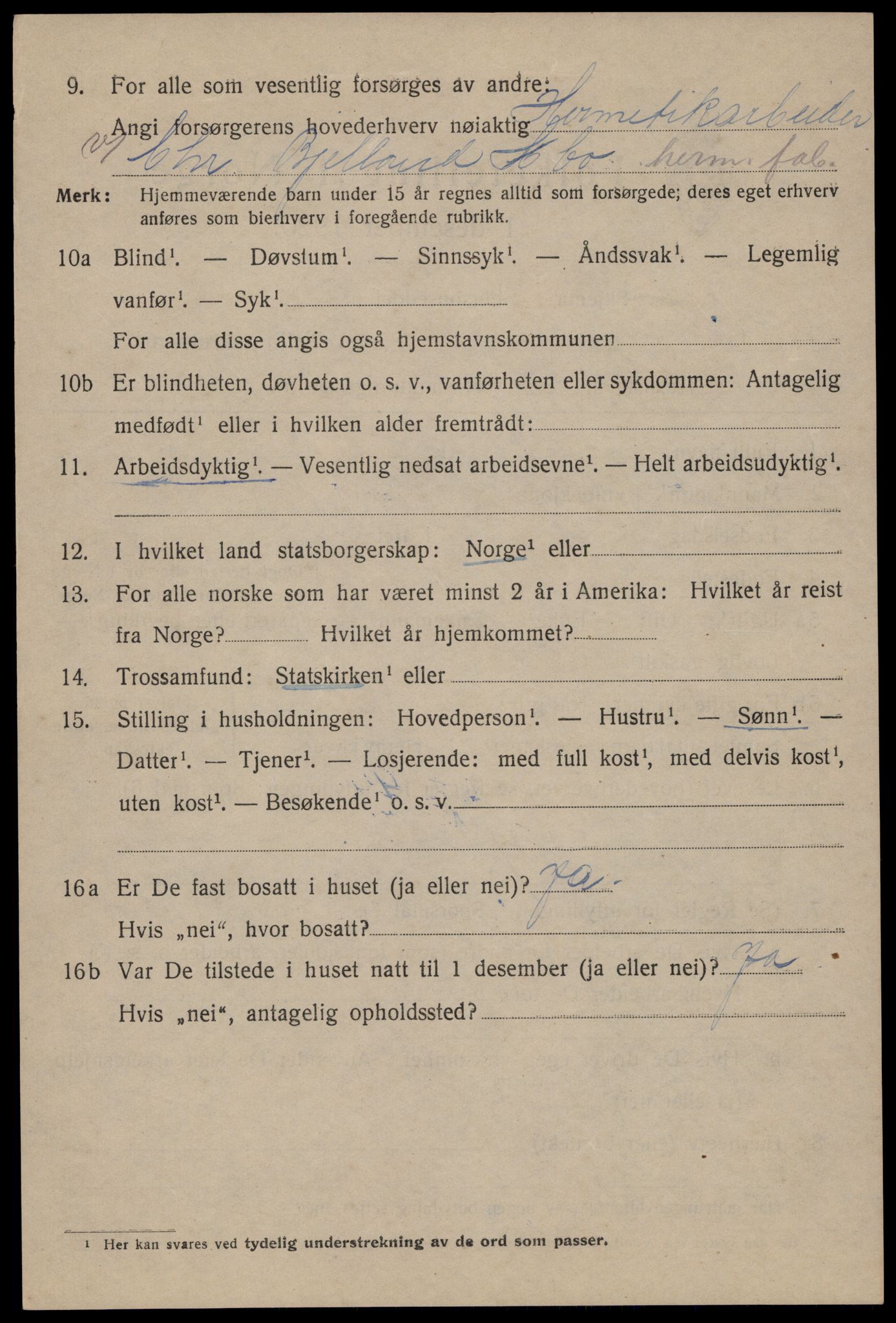 SAST, 1920 census for Stavanger, 1920, p. 43145