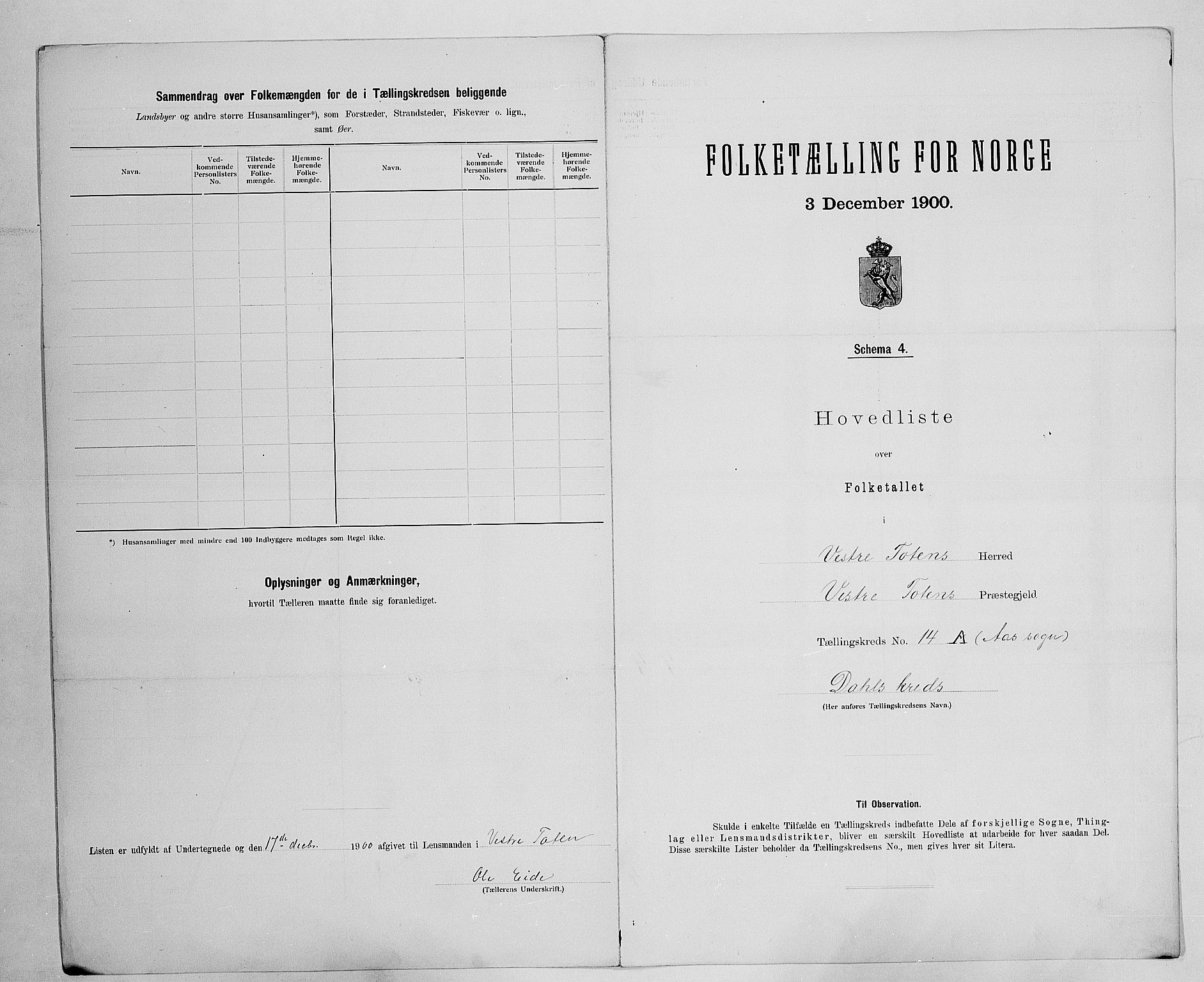 SAH, 1900 census for Vestre Toten, 1900, p. 59