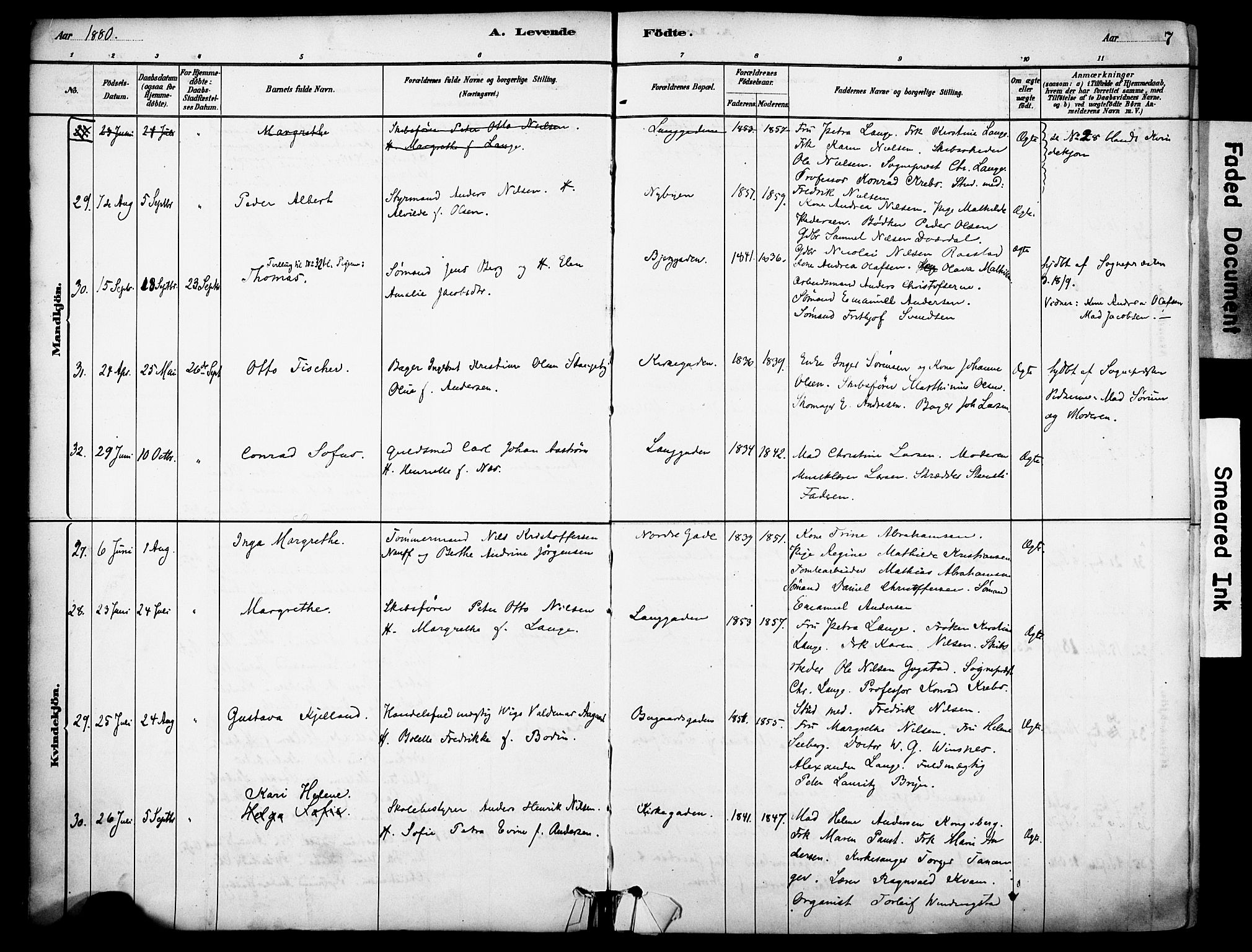 Sandefjord kirkebøker, AV/SAKO-A-315/F/Fa/L0002: Parish register (official) no. 2, 1880-1894, p. 7