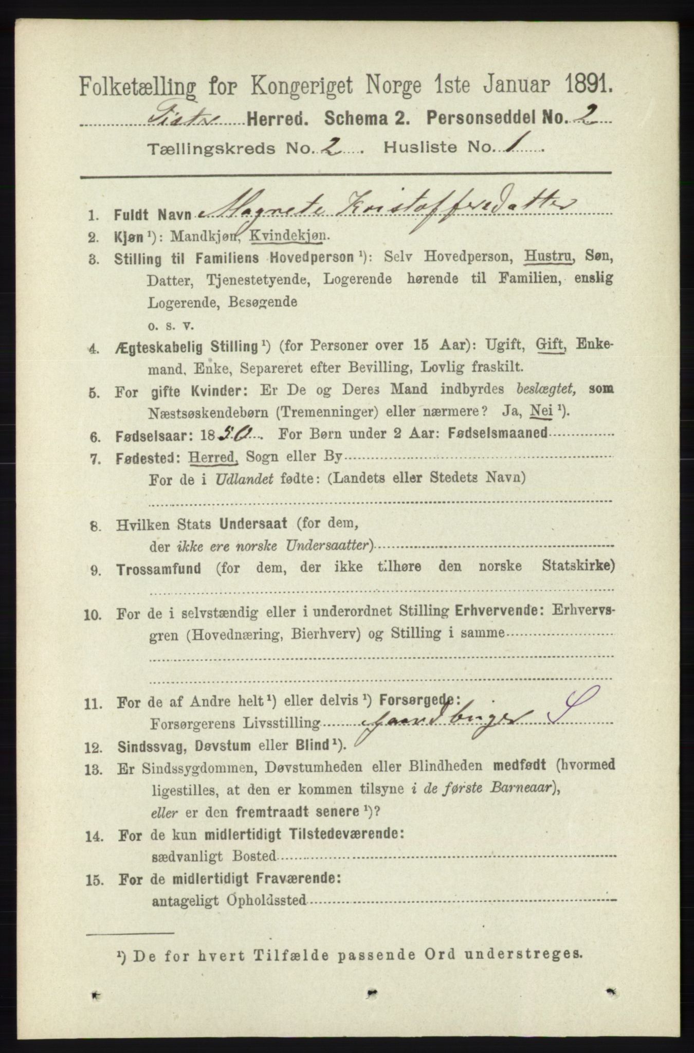 RA, 1891 census for 1132 Fister, 1891, p. 356