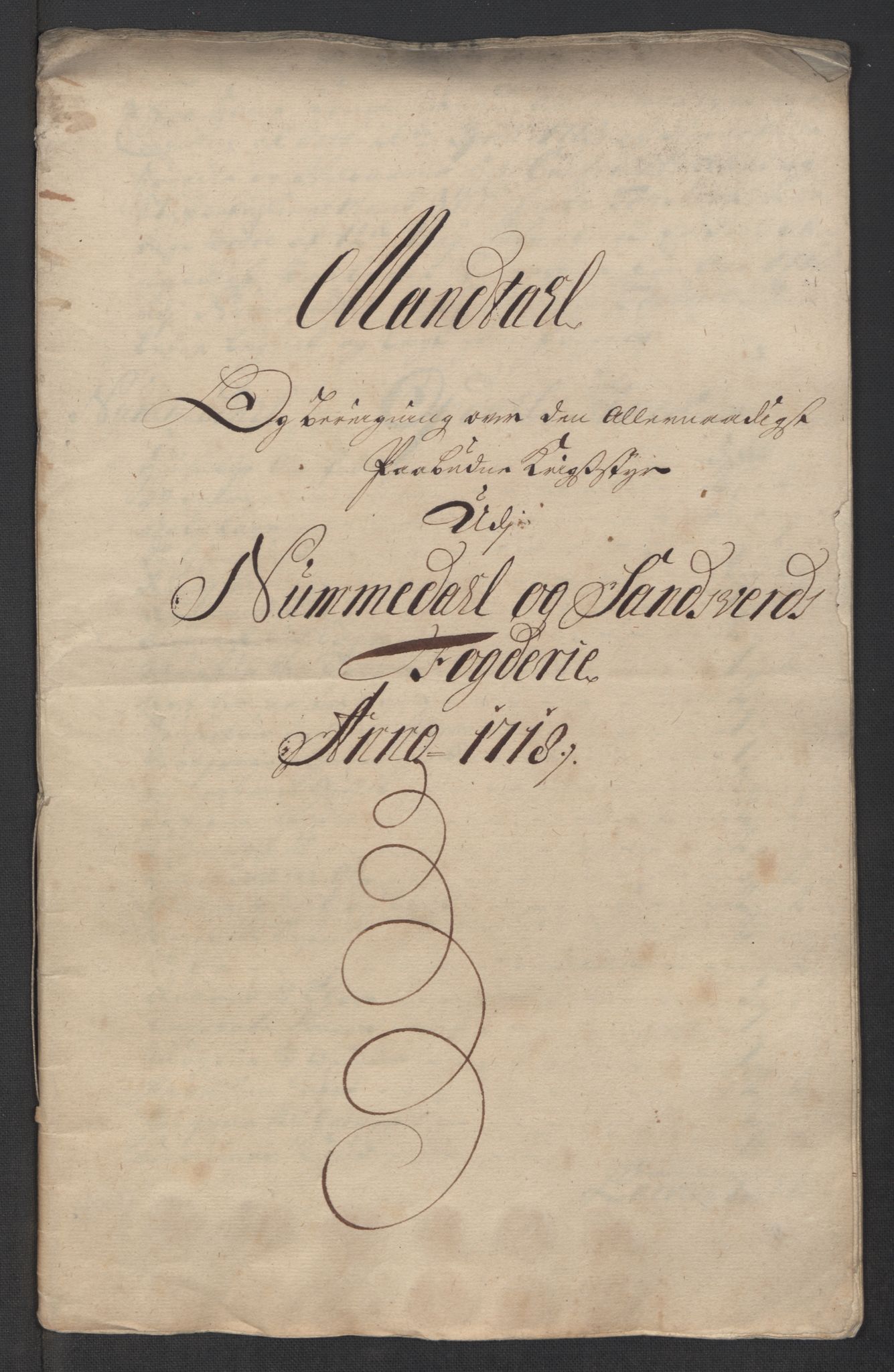 Rentekammeret inntil 1814, Reviderte regnskaper, Fogderegnskap, AV/RA-EA-4092/R24/L1594: Fogderegnskap Numedal og Sandsvær, 1718, p. 220