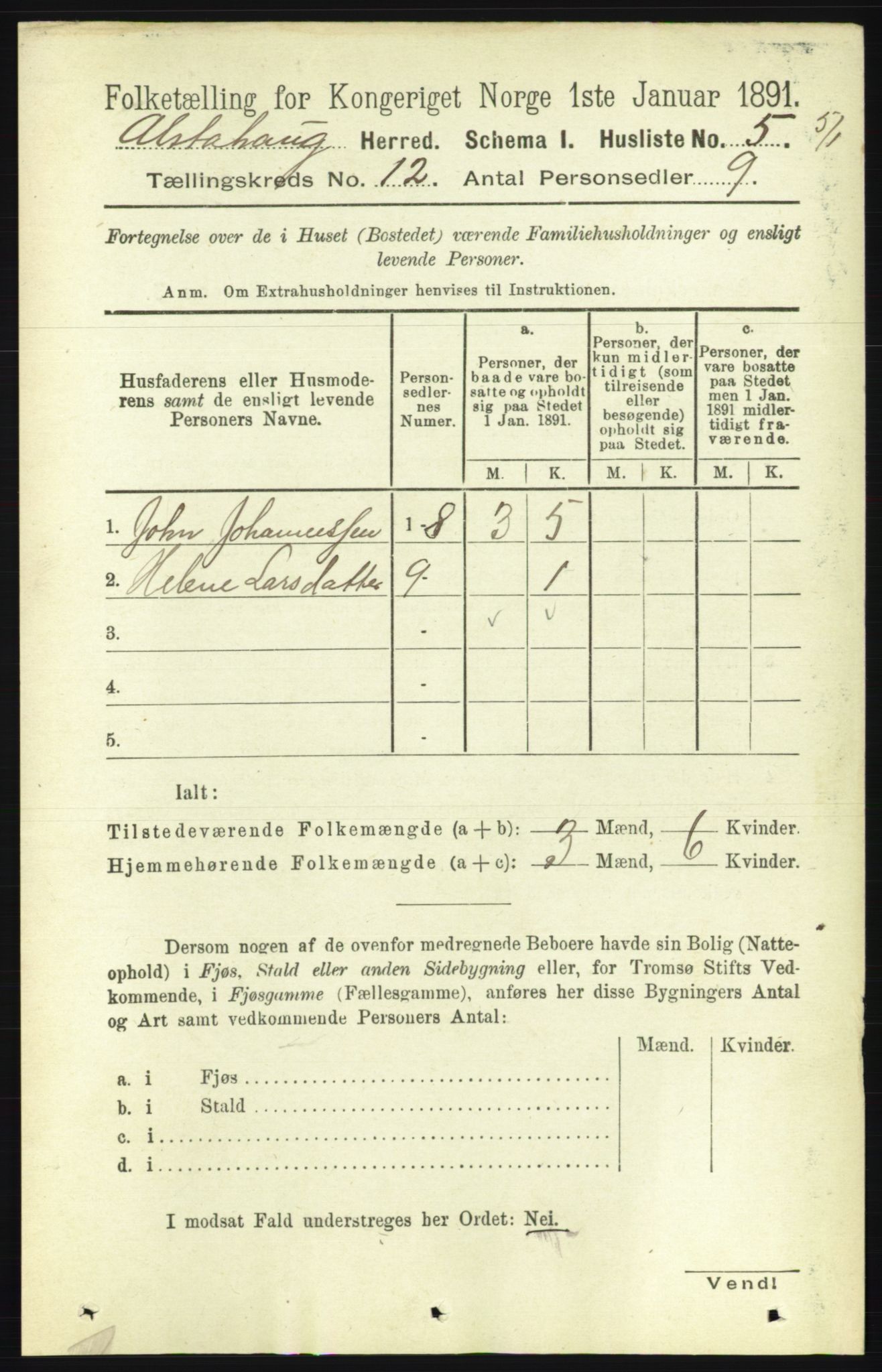 RA, 1891 census for 1820 Alstahaug, 1891, p. 4226