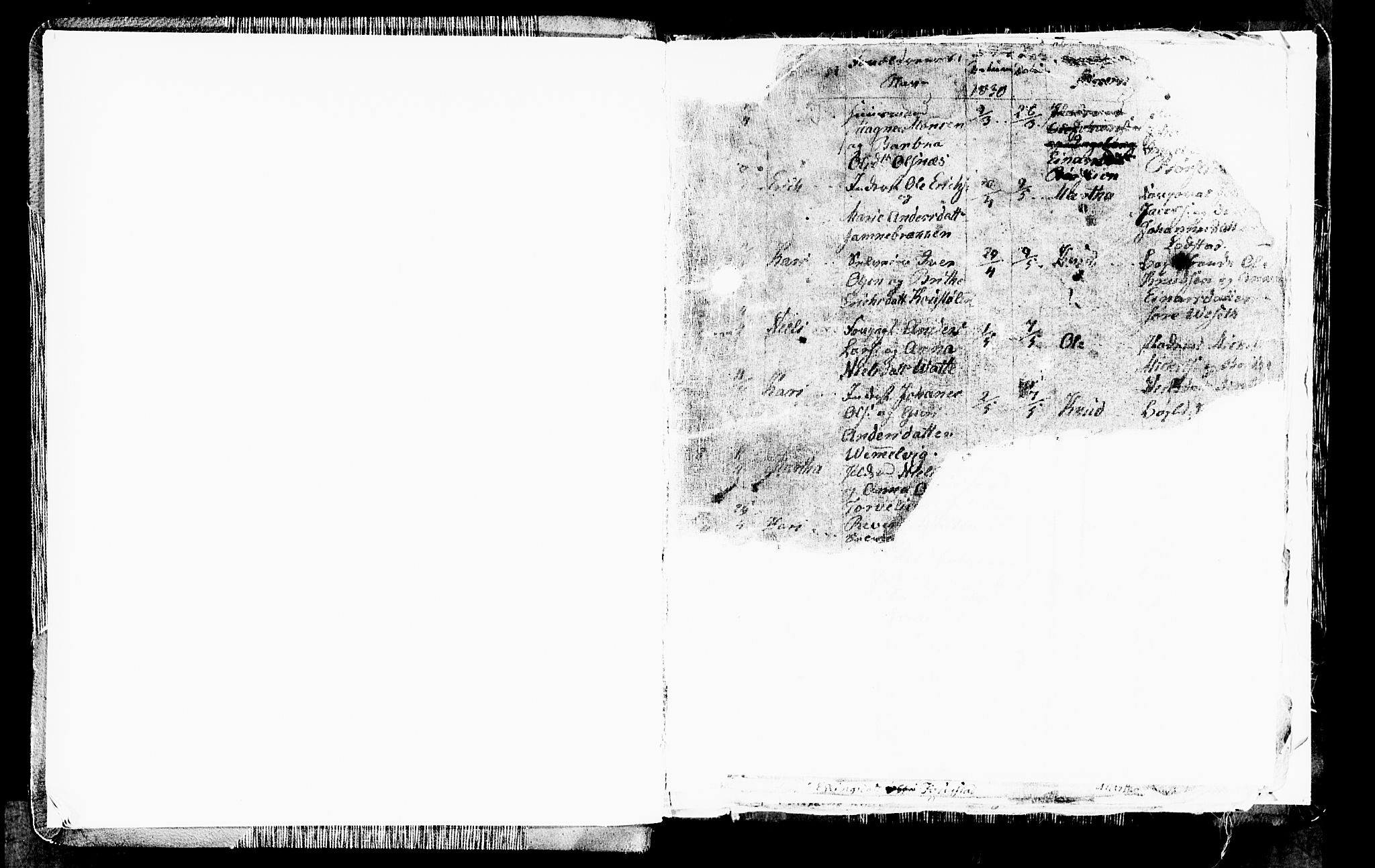 Haus sokneprestembete, SAB/A-75601/H/Hab: Parish register (copy) no. A 1, 1830-1855, p. 1