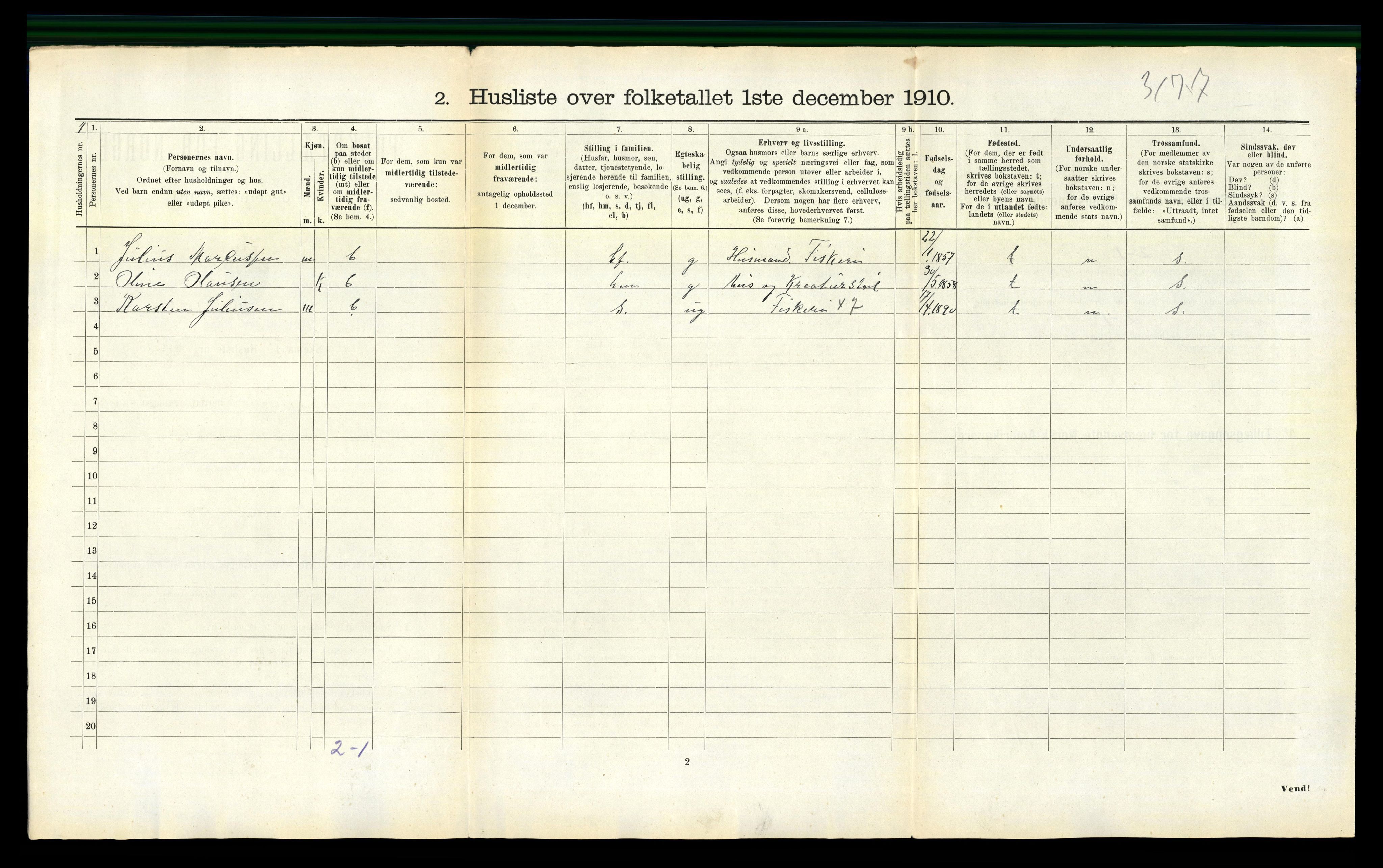 RA, 1910 census for Leka, 1910, p. 301