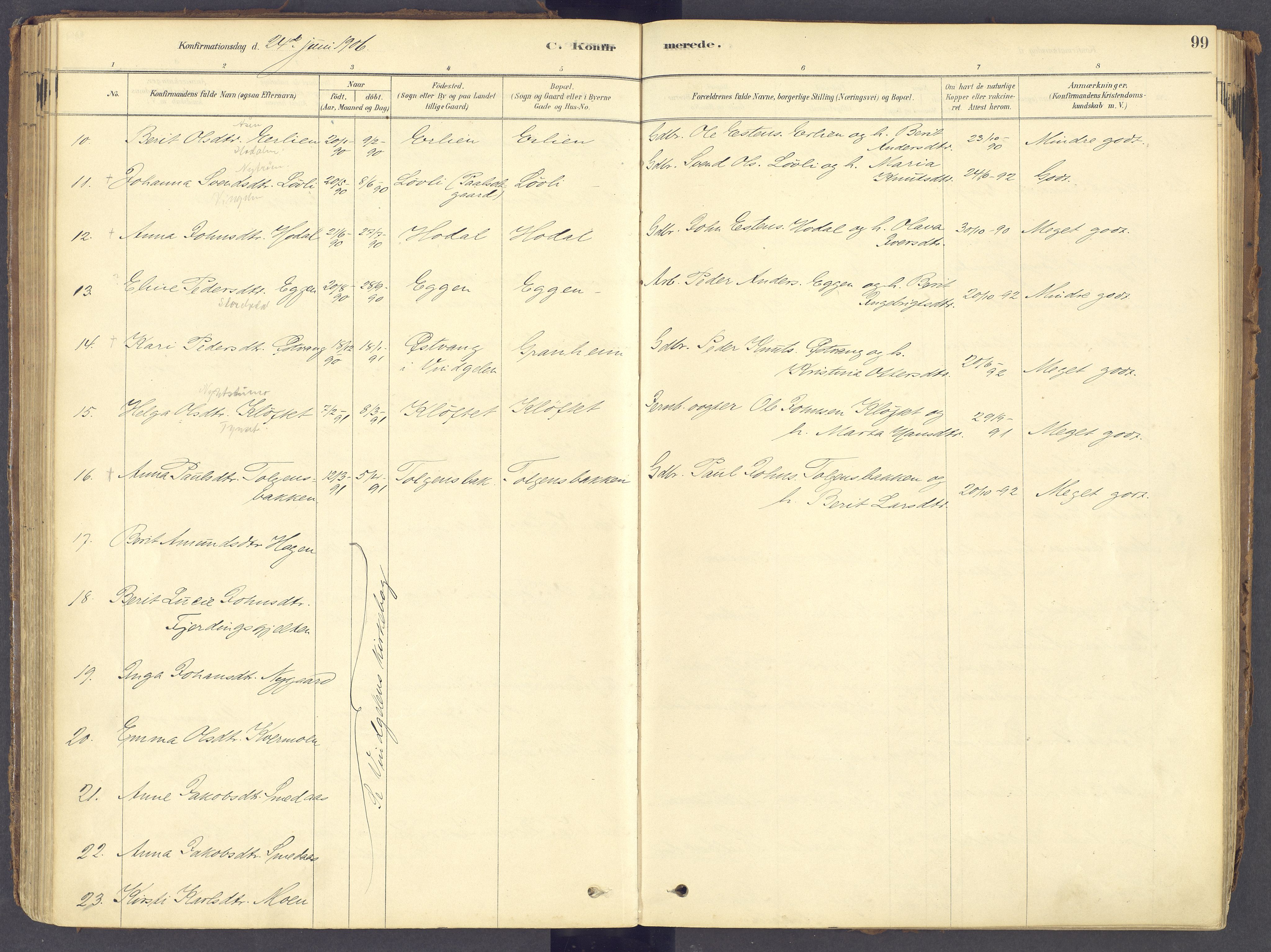 Tolga prestekontor, AV/SAH-PREST-062/K/L0011: Parish register (official) no. 11, 1877-1920, p. 99