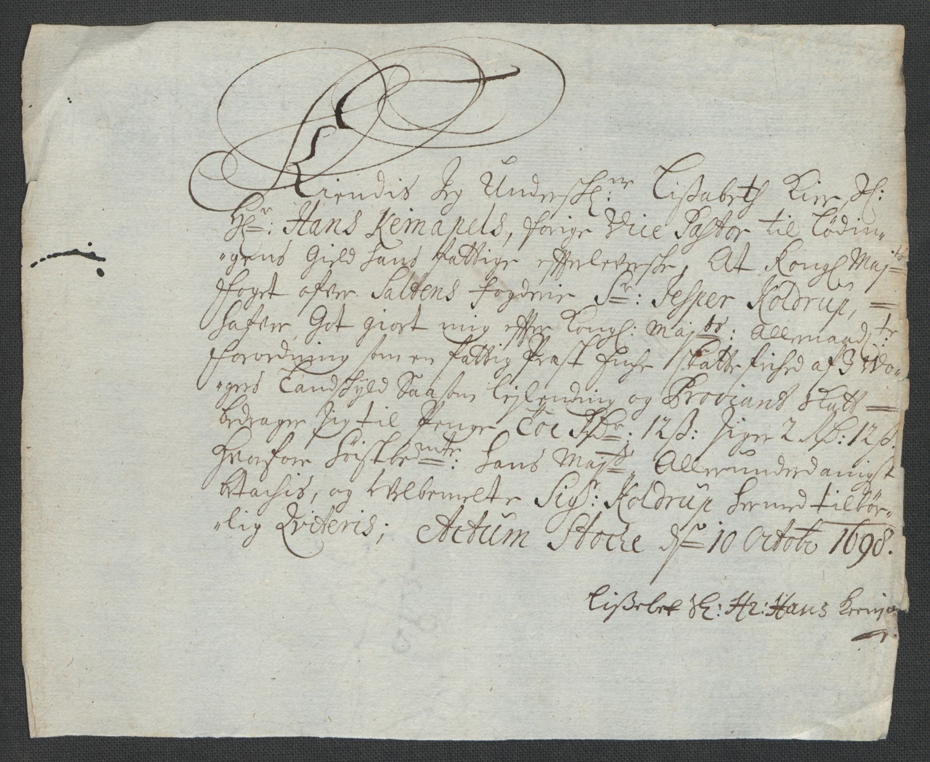 Rentekammeret inntil 1814, Reviderte regnskaper, Fogderegnskap, AV/RA-EA-4092/R66/L4579: Fogderegnskap Salten, 1697-1700, p. 204