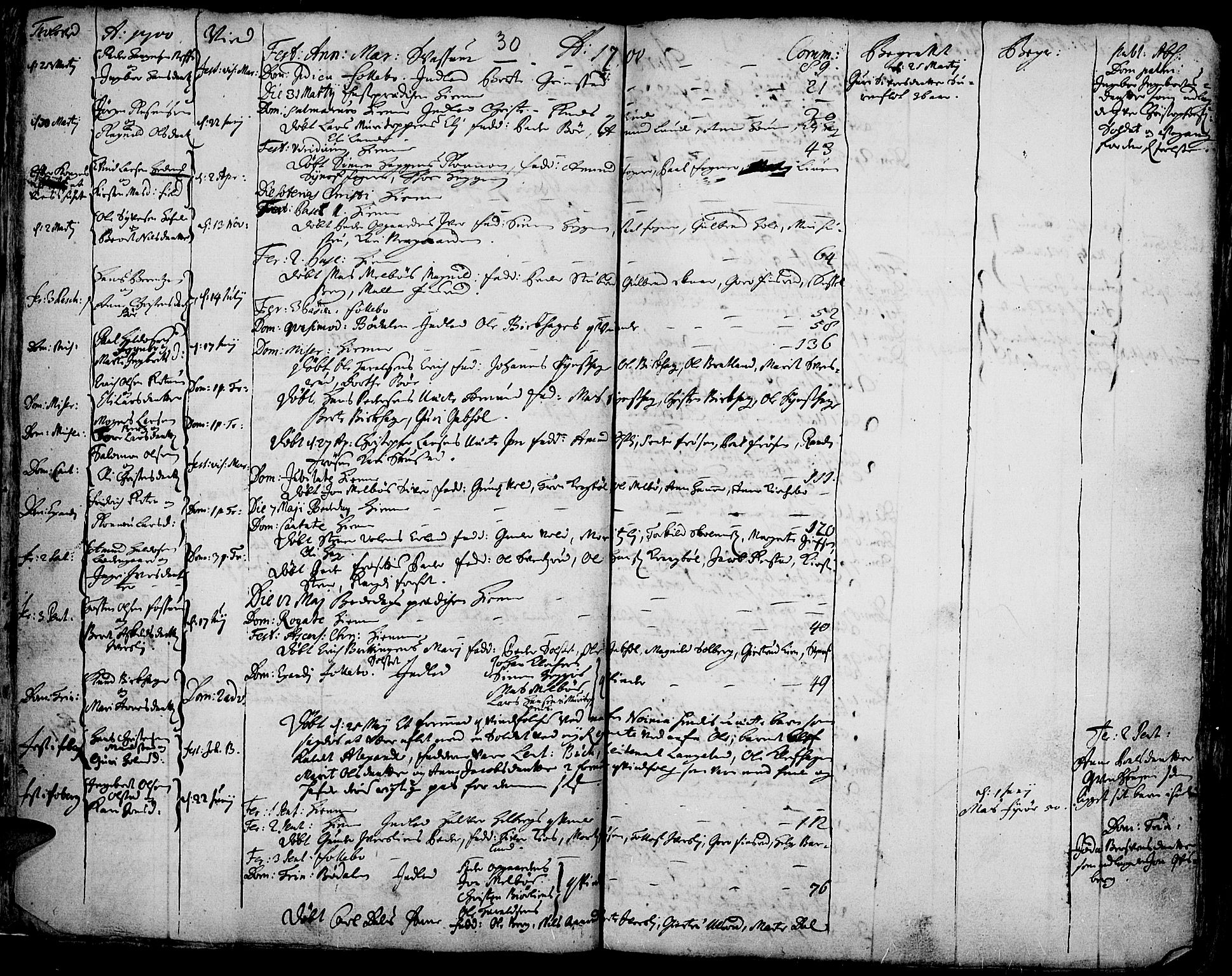 Gausdal prestekontor, SAH/PREST-090/H/Ha/Haa/L0001: Parish register (official) no. 1, 1693-1728, p. 30