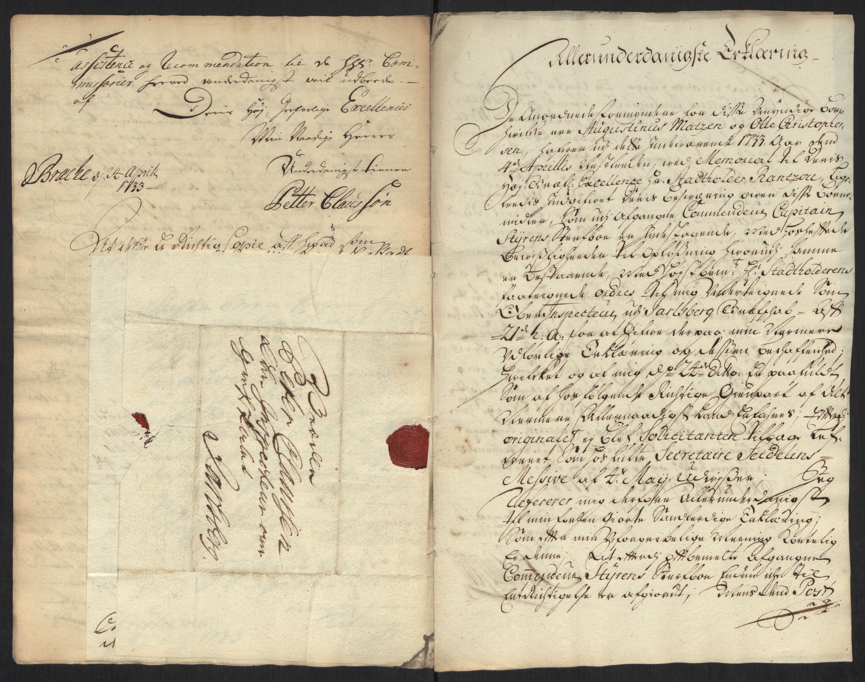 Stattholderembetet 1572-1771, AV/RA-EA-2870/Ef/L0107: Brev fra embetsmenn og andre, 1733-1734, p. 138