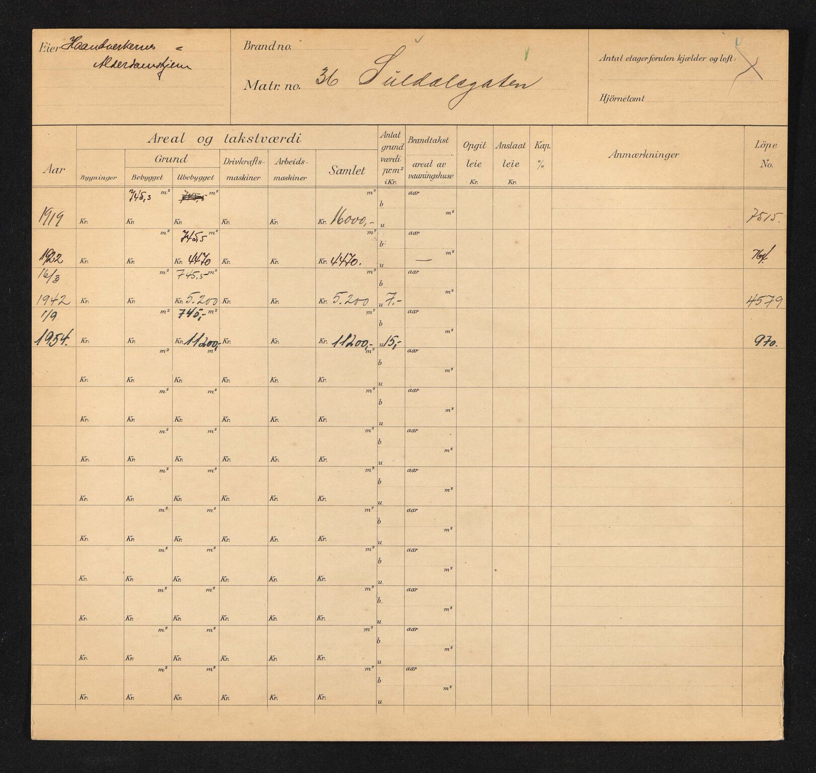 Stavanger kommune. Skattetakstvesenet, BYST/A-0440/F/Fa/Faa/L0041/0005: Skattetakstkort / Suldalsgata 30 - Svalbard plass 14