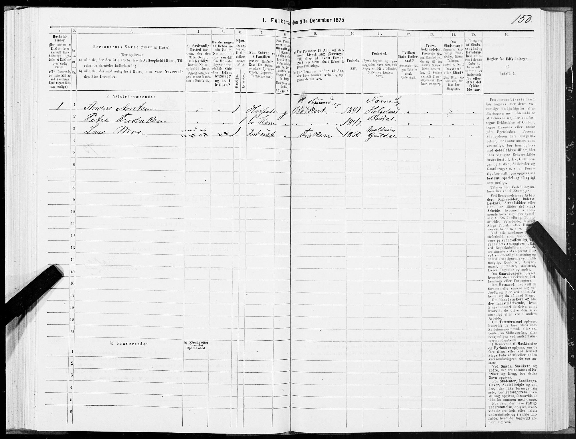 SAT, 1875 census for 1751P Nærøy, 1875, p. 3150