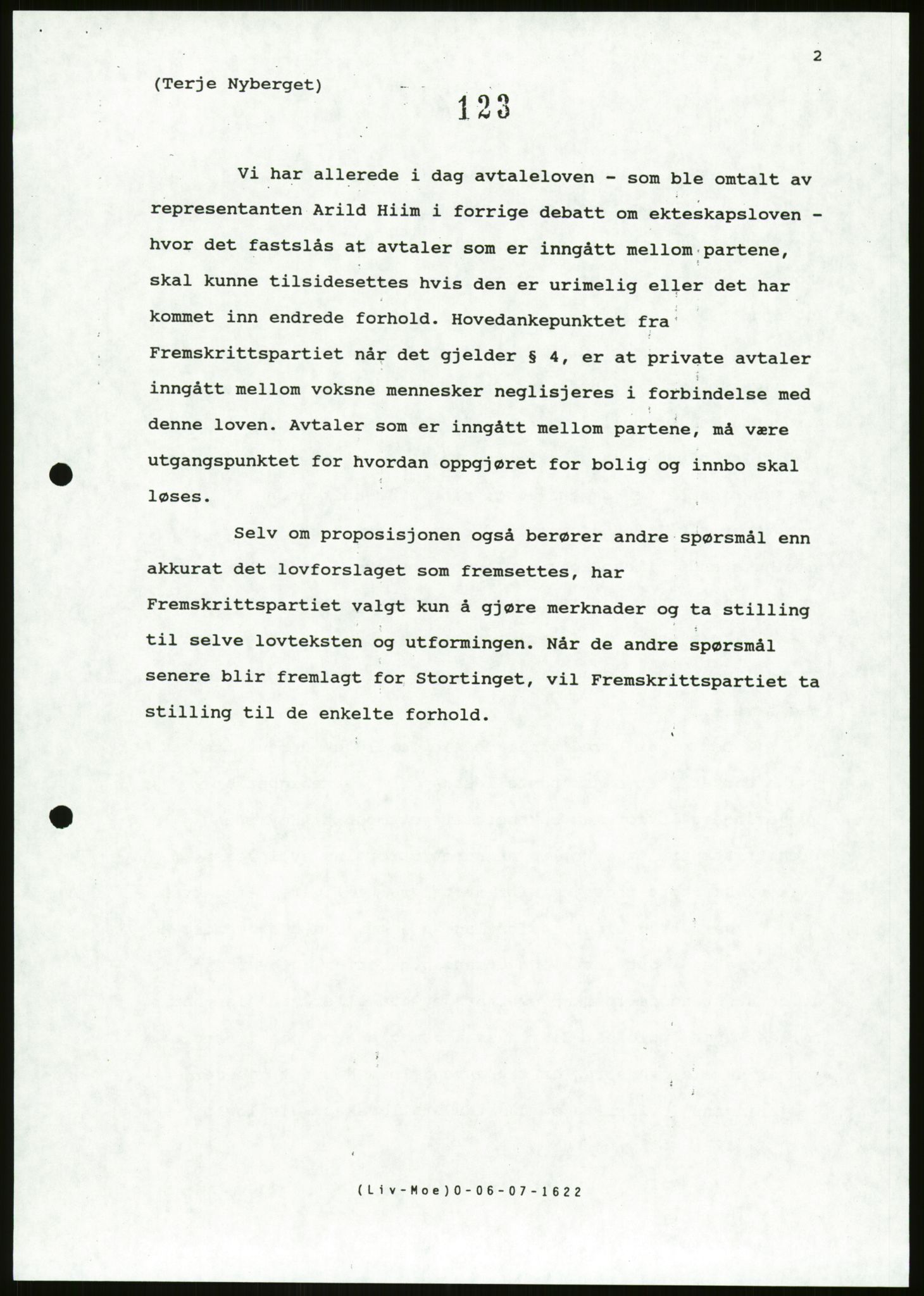 Det Norske Forbundet av 1948/Landsforeningen for Lesbisk og Homofil Frigjøring, AV/RA-PA-1216/D/Da/L0001: Partnerskapsloven, 1990-1993, p. 317