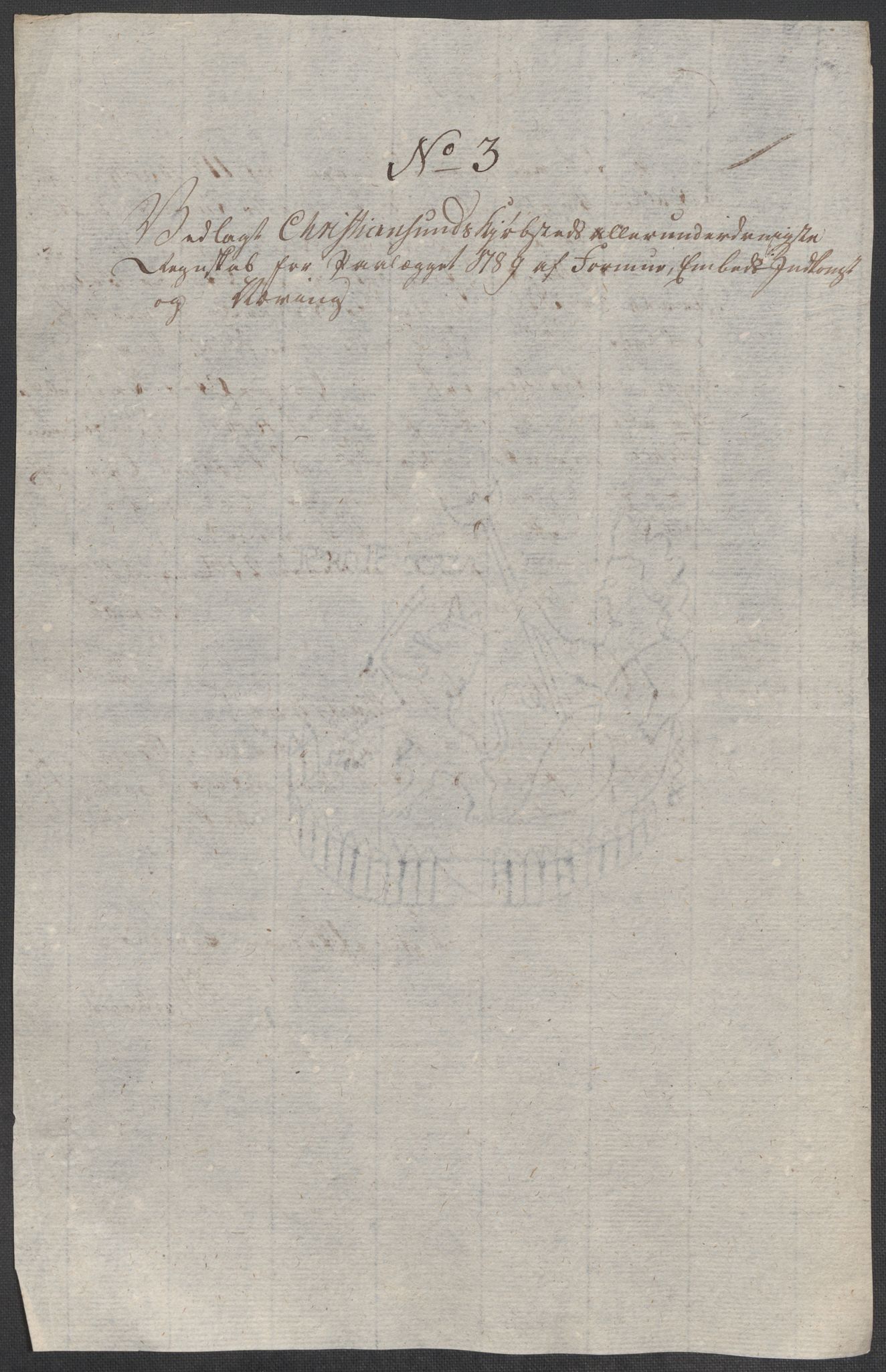 Rentekammeret inntil 1814, Reviderte regnskaper, Mindre regnskaper, AV/RA-EA-4068/Rf/Rfe/L0008: Kristiansand. Kristiansund. Fredrikshald (Halden), 1789, p. 128