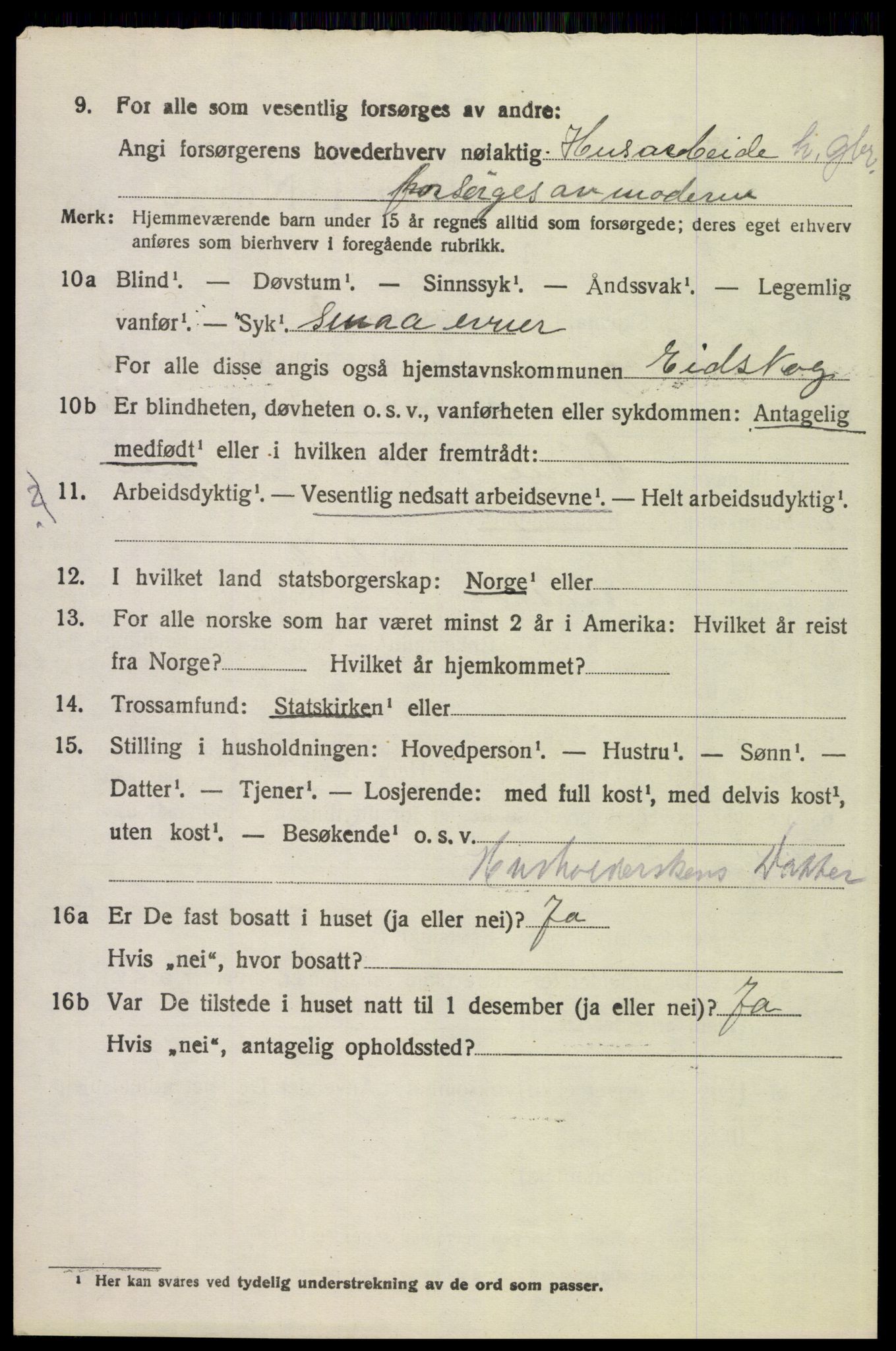 SAH, 1920 census for Eidskog, 1920, p. 13316