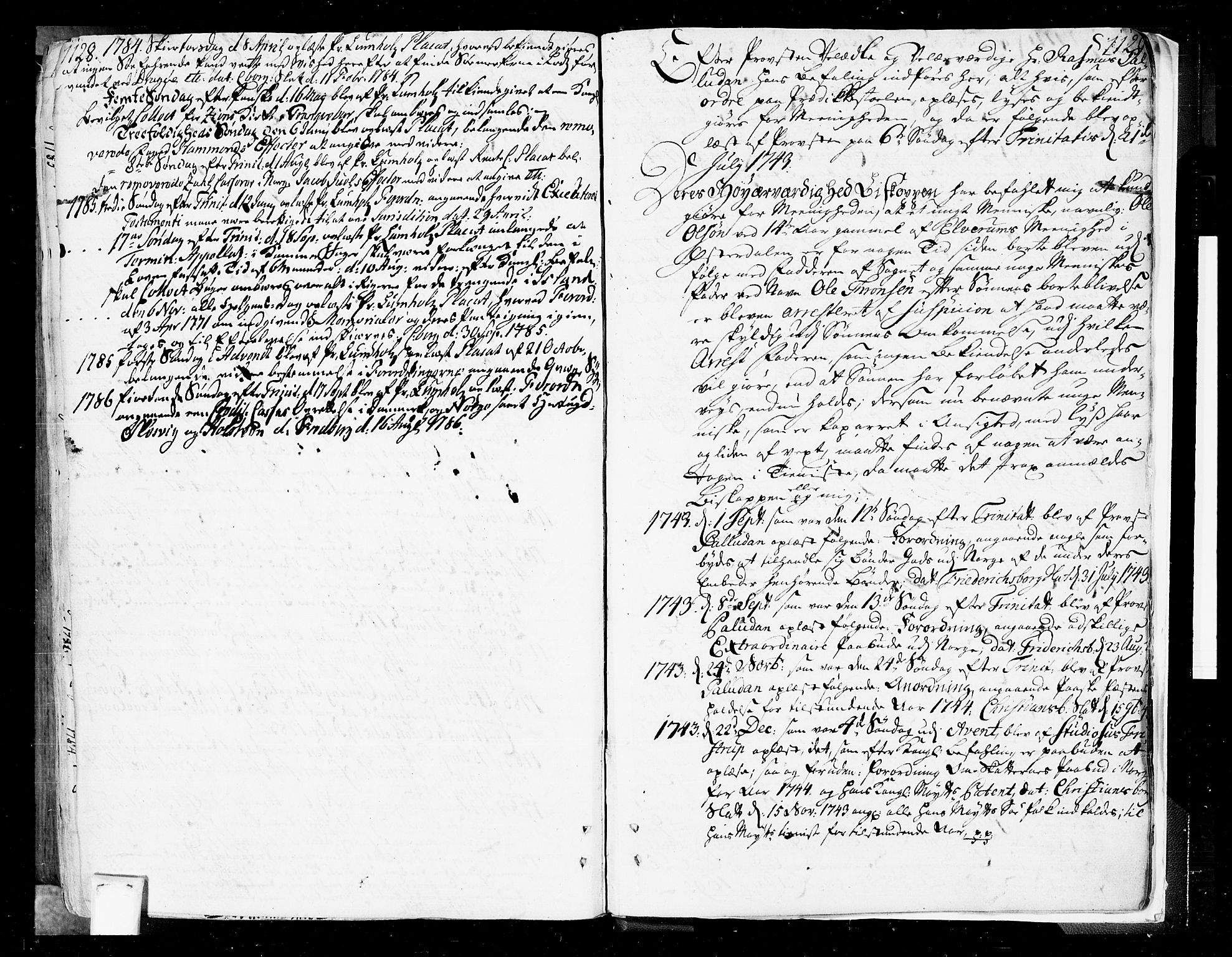 Oslo domkirke Kirkebøker, SAO/A-10752/F/Fa/L0004: Parish register (official) no. 4, 1743-1786, p. 1128-1129