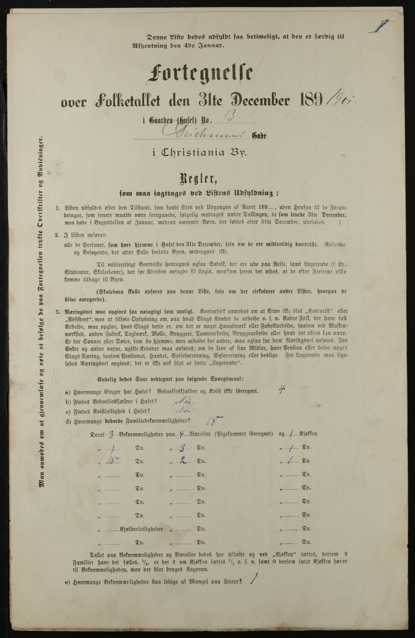 OBA, Municipal Census 1901 for Kristiania, 1901, p. 2510