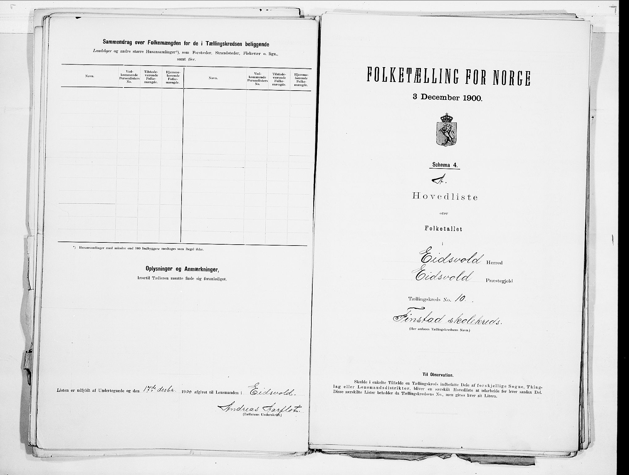 SAO, 1900 census for Eidsvoll, 1900, p. 14