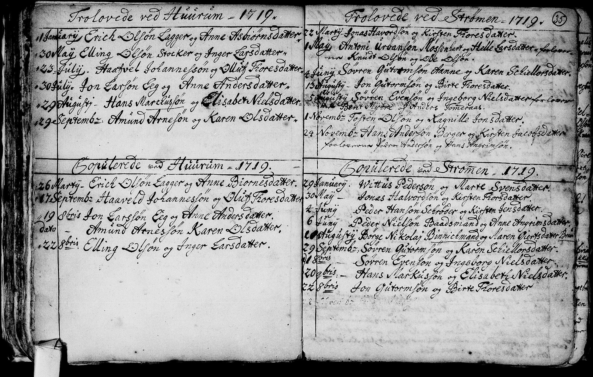 Hurum kirkebøker, AV/SAKO-A-229/F/Fa/L0001: Parish register (official) no. 1, 1715-1732, p. 35