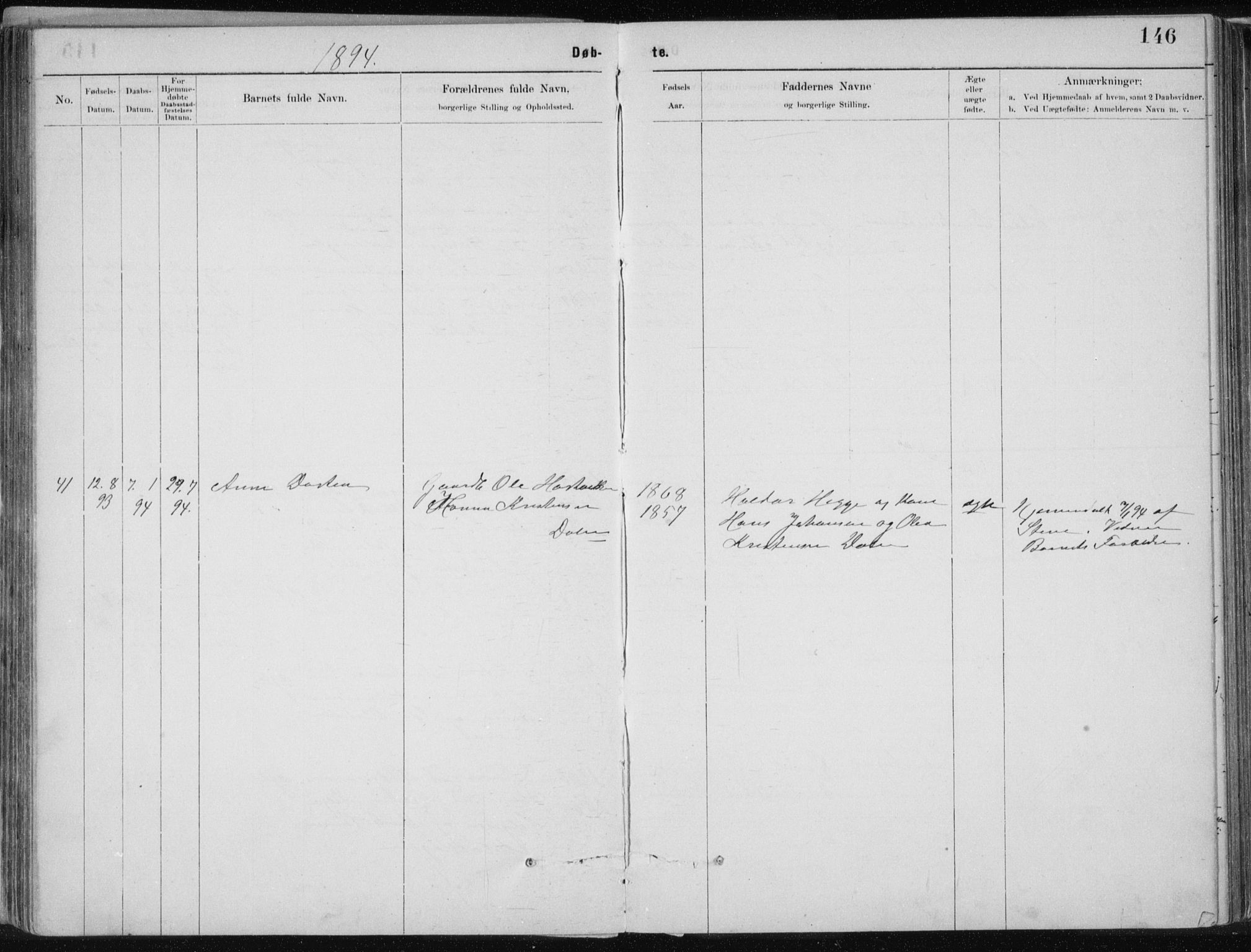 Ministerialprotokoller, klokkerbøker og fødselsregistre - Nordland, SAT/A-1459/843/L0636: Parish register (copy) no. 843C05, 1884-1909, p. 146