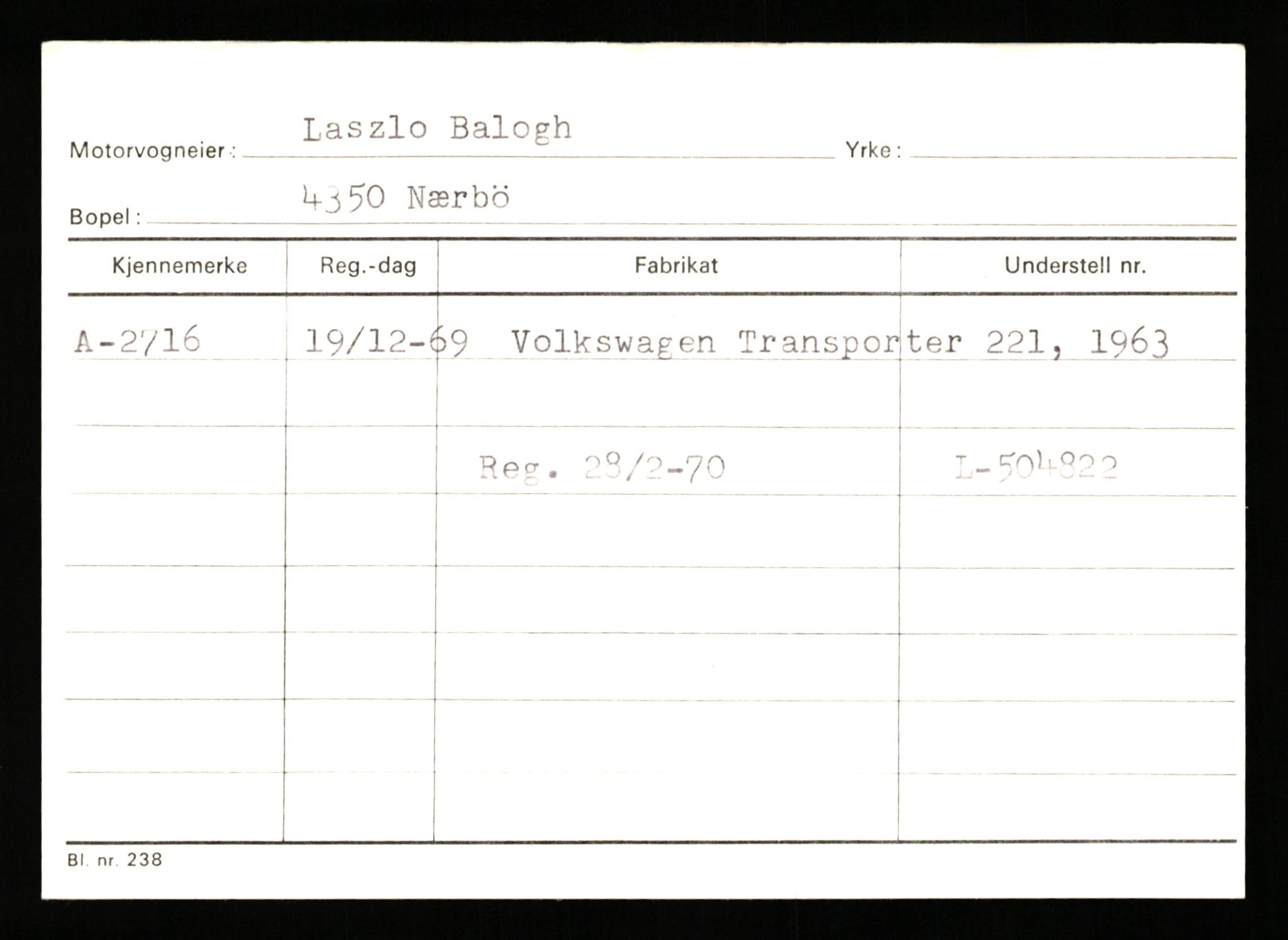 Stavanger trafikkstasjon, SAST/A-101942/0/G/L0001: Registreringsnummer: 0 - 5782, 1930-1971, p. 1851