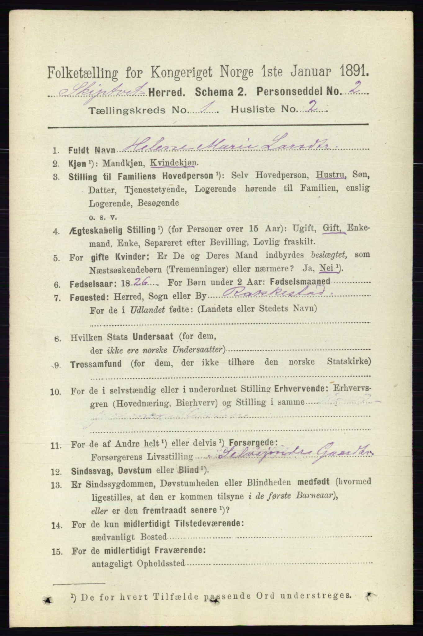 RA, 1891 census for 0127 Skiptvet, 1891, p. 92