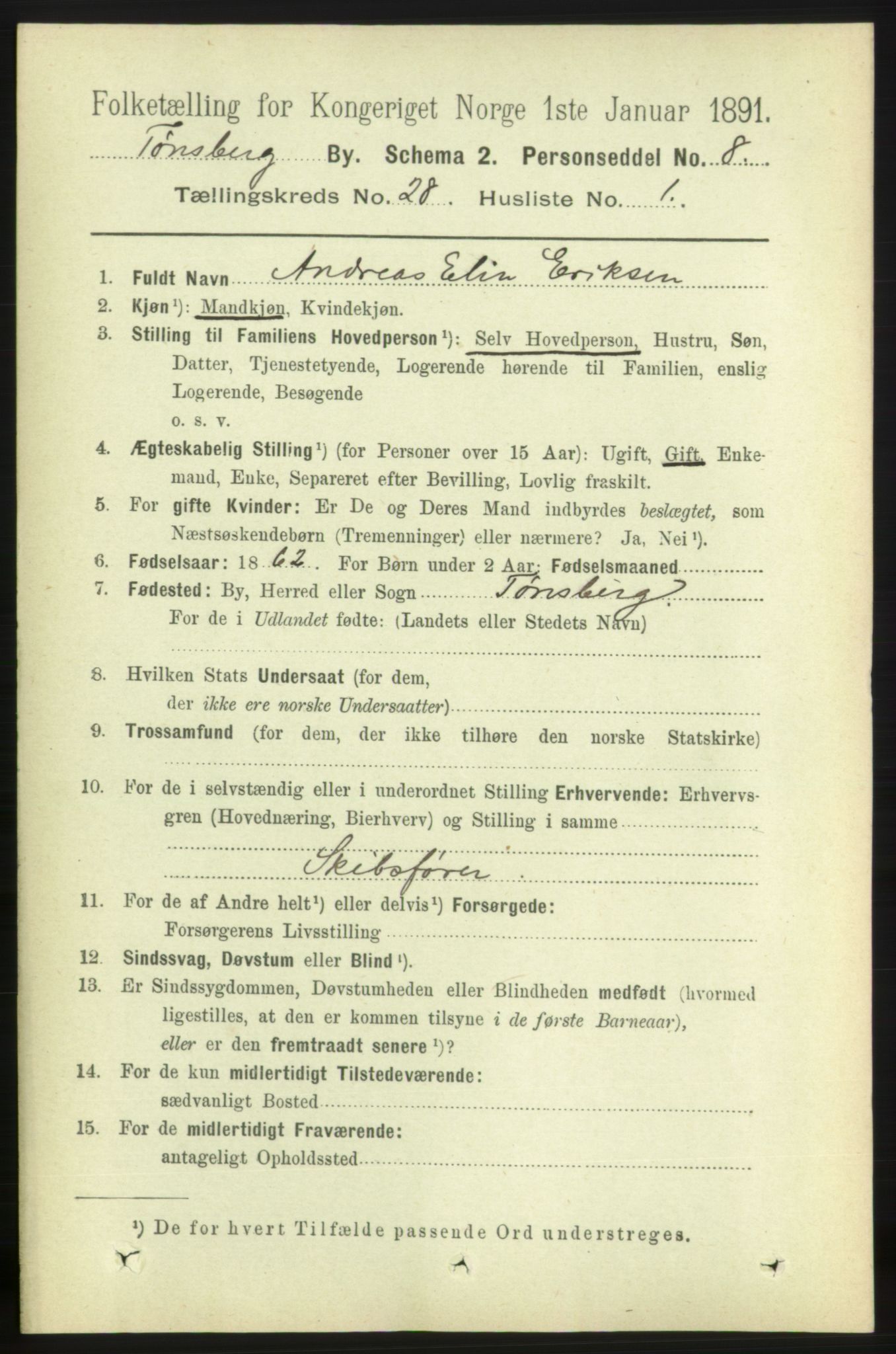 RA, 1891 census for 0705 Tønsberg, 1891, p. 6921