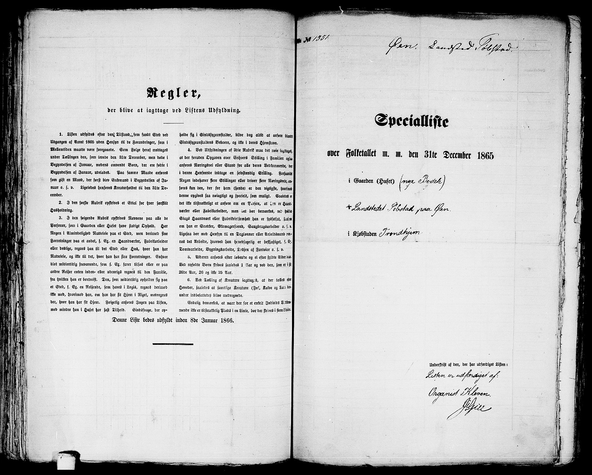 RA, 1865 census for Trondheim, 1865, p. 2801