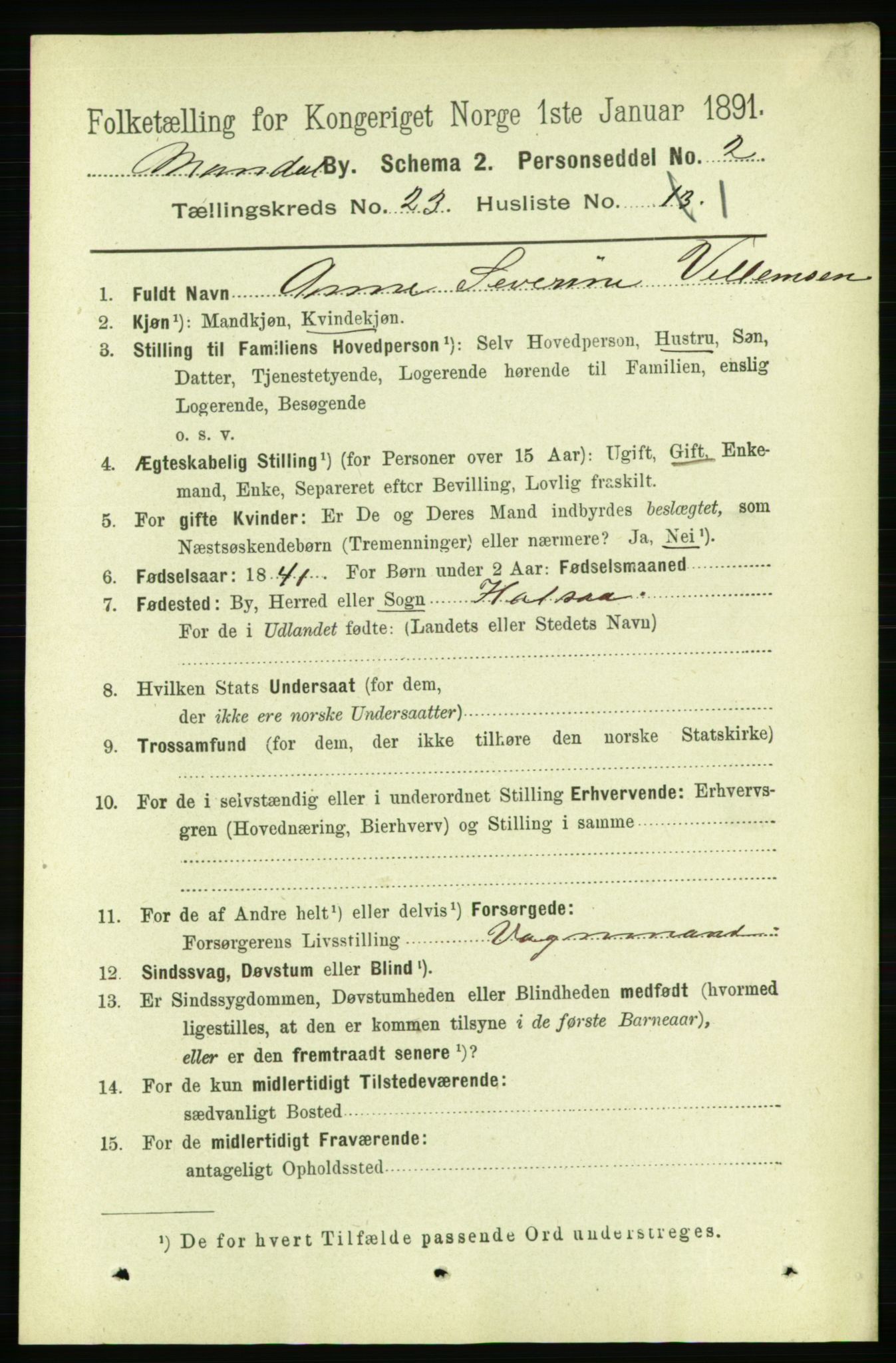 RA, 1891 census for 1002 Mandal, 1891, p. 4299