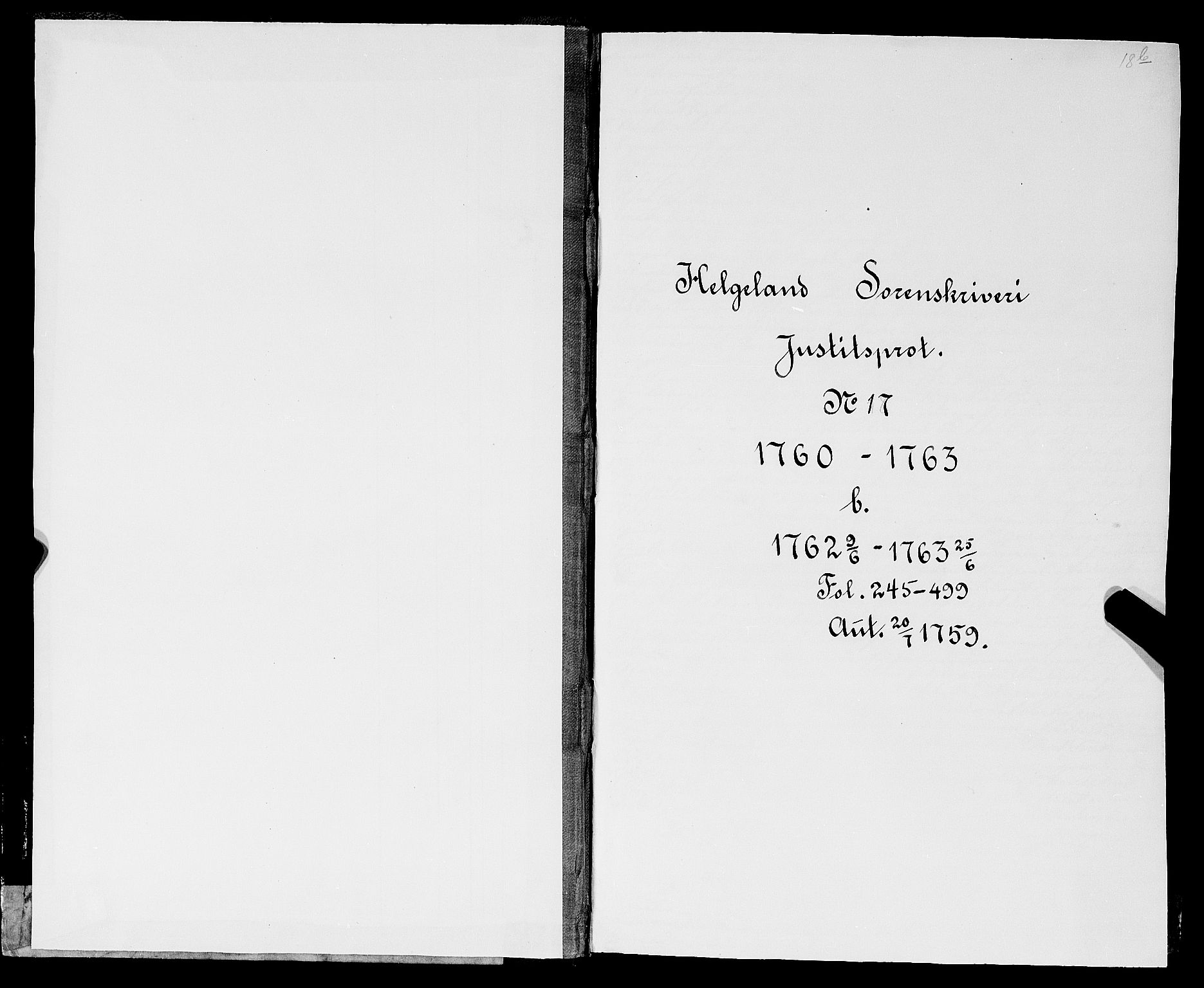 Helgeland sorenskriveri, SAT/A-0004/1/1A/L0020: Tingbok 17B, 1762-1763