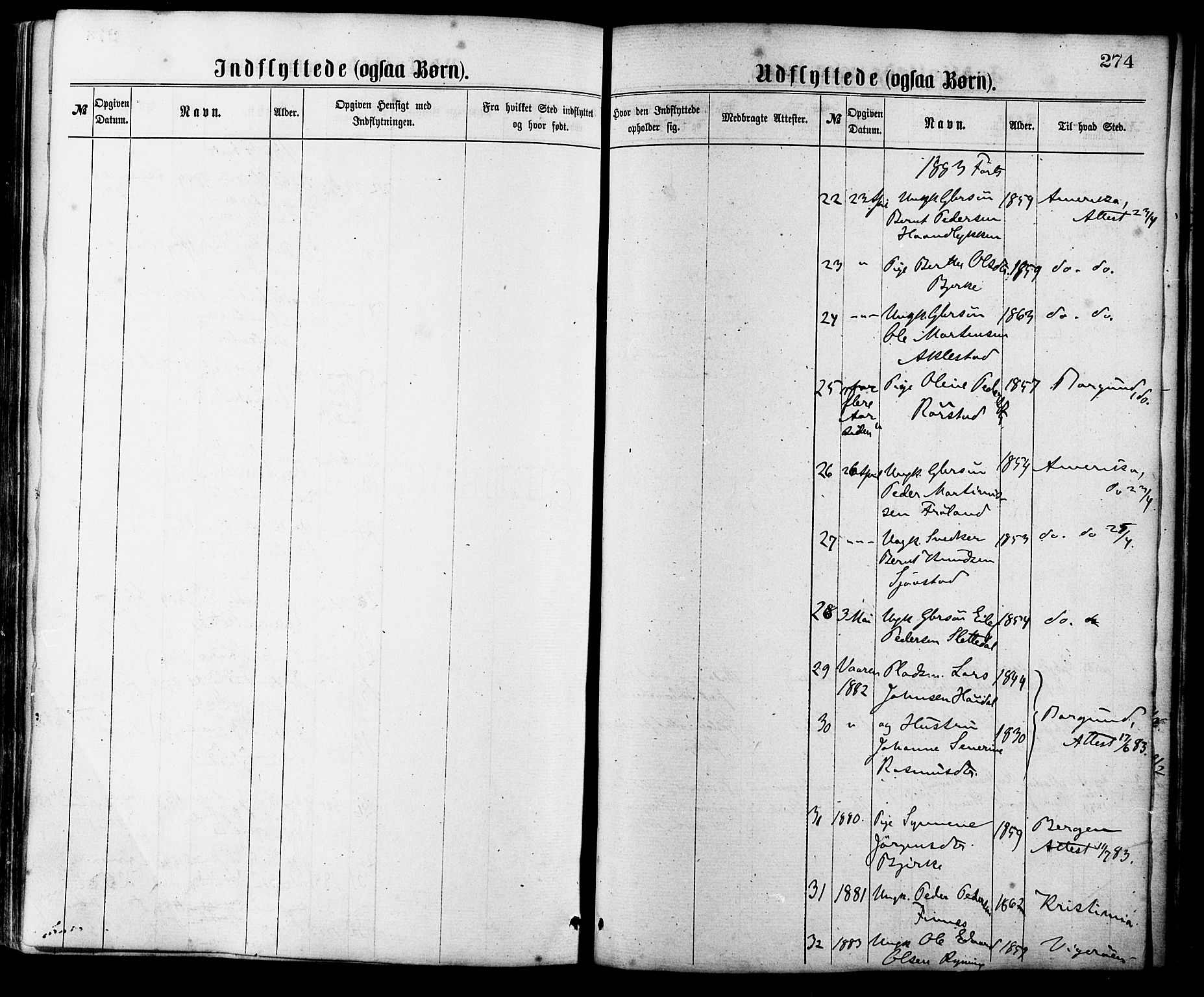 Ministerialprotokoller, klokkerbøker og fødselsregistre - Møre og Romsdal, SAT/A-1454/515/L0210: Parish register (official) no. 515A06, 1868-1885, p. 274