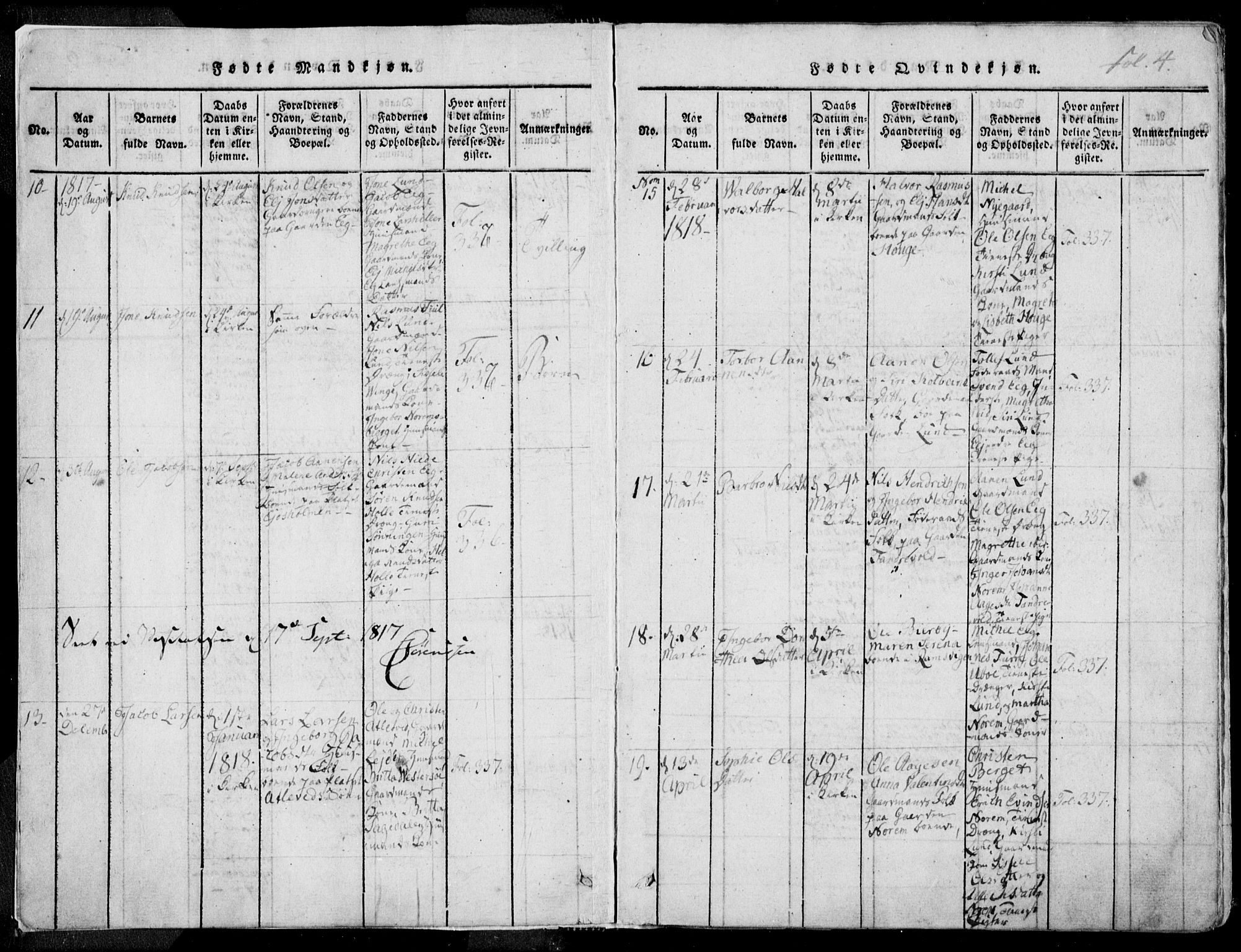 Nedstrand sokneprestkontor, AV/SAST-A-101841/01/IV: Parish register (official) no. A 7, 1816-1870, p. 4