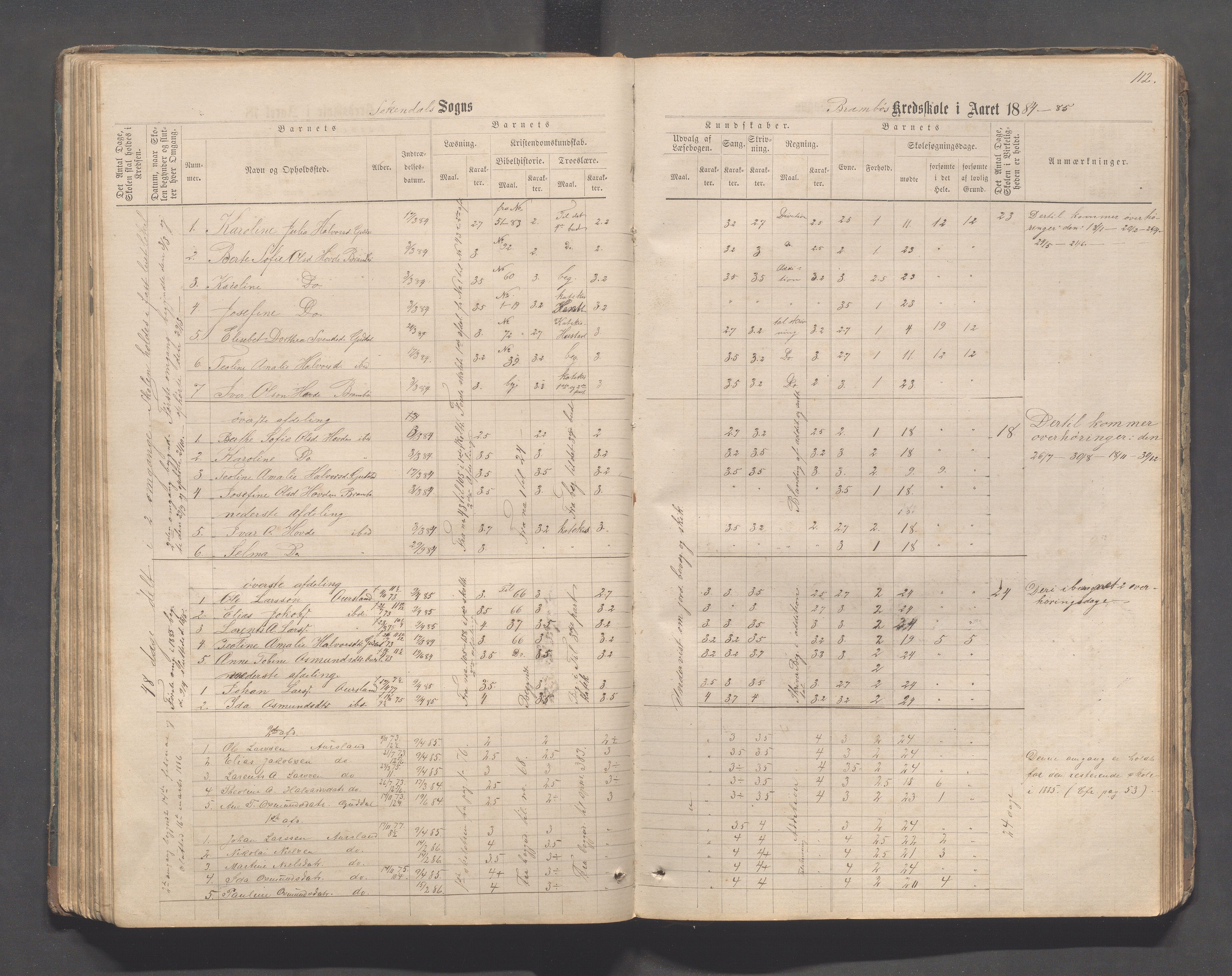 Sokndal kommune- Skolestyret/Skolekontoret, IKAR/K-101142/H/L0011: Skoleprotokoll - Mydland, Årrestad, Årsvoll, Gyland, Brambo, Skogestad, 1873-1908, p. 112