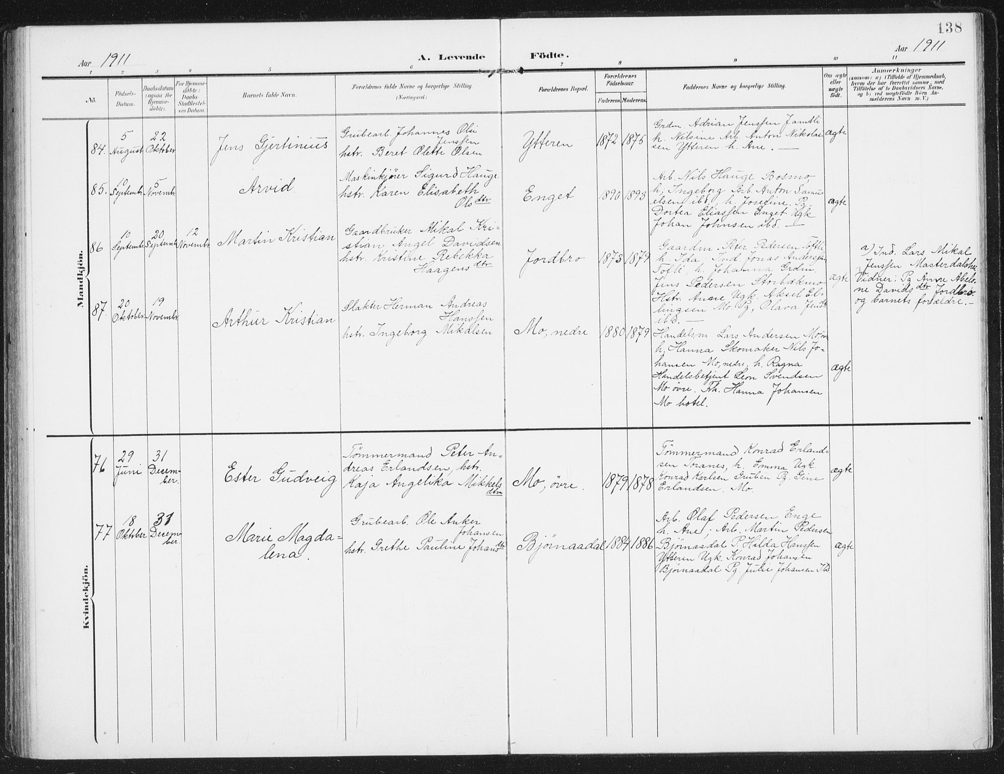 Ministerialprotokoller, klokkerbøker og fødselsregistre - Nordland, AV/SAT-A-1459/827/L0402: Parish register (official) no. 827A14, 1903-1912, p. 138