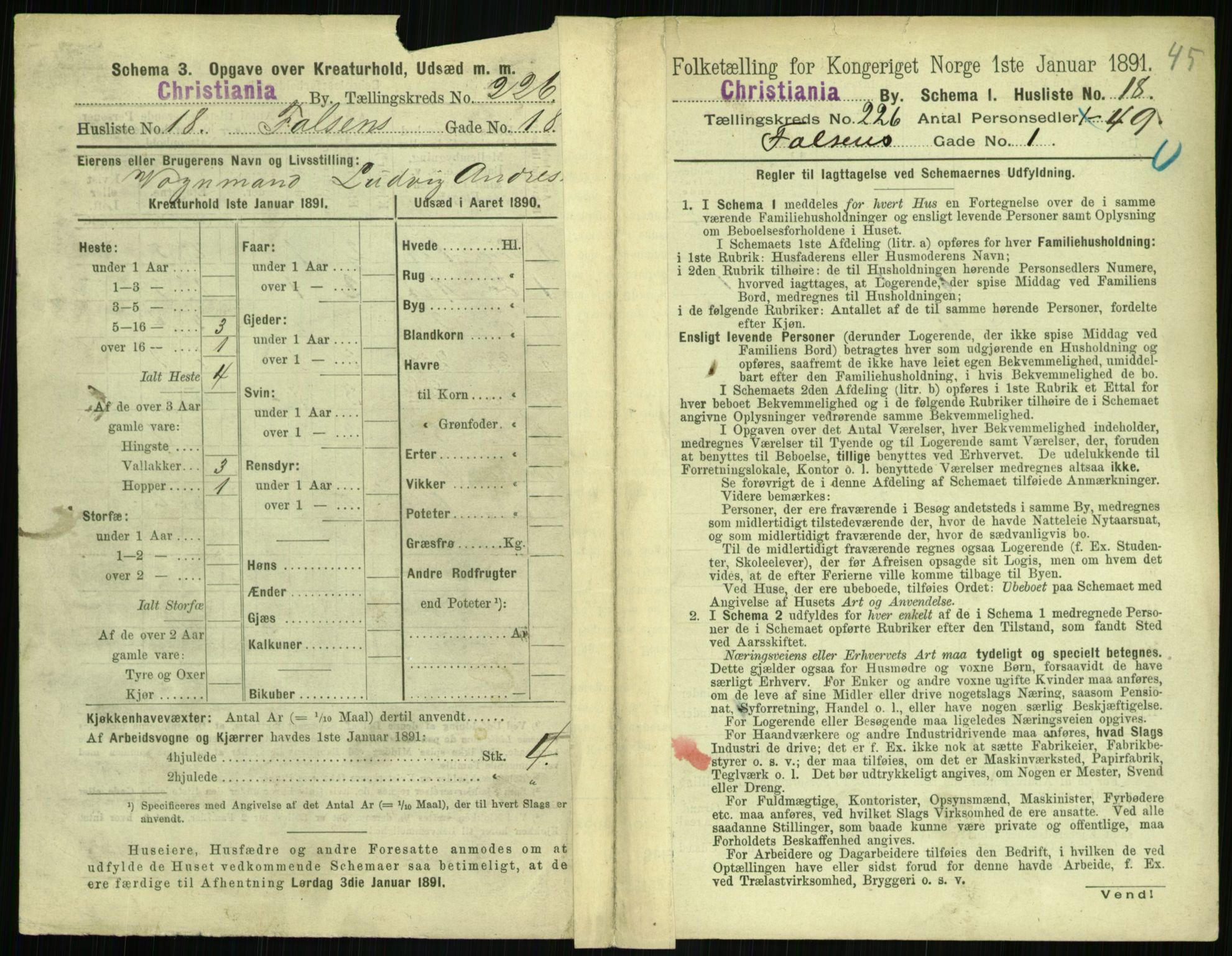 RA, 1891 census for 0301 Kristiania, 1891, p. 137421