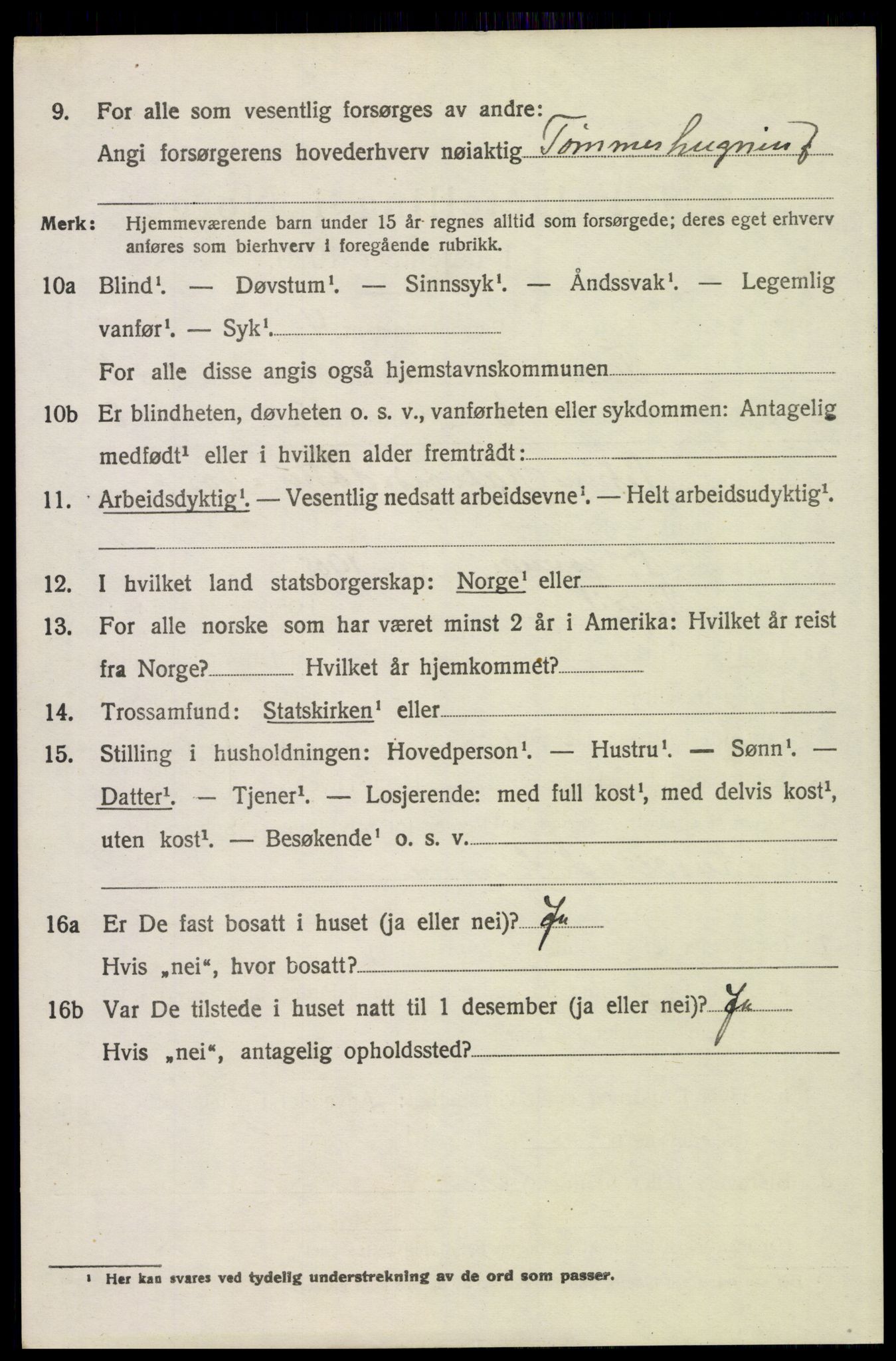 SAH, 1920 census for Trysil, 1920, p. 3550