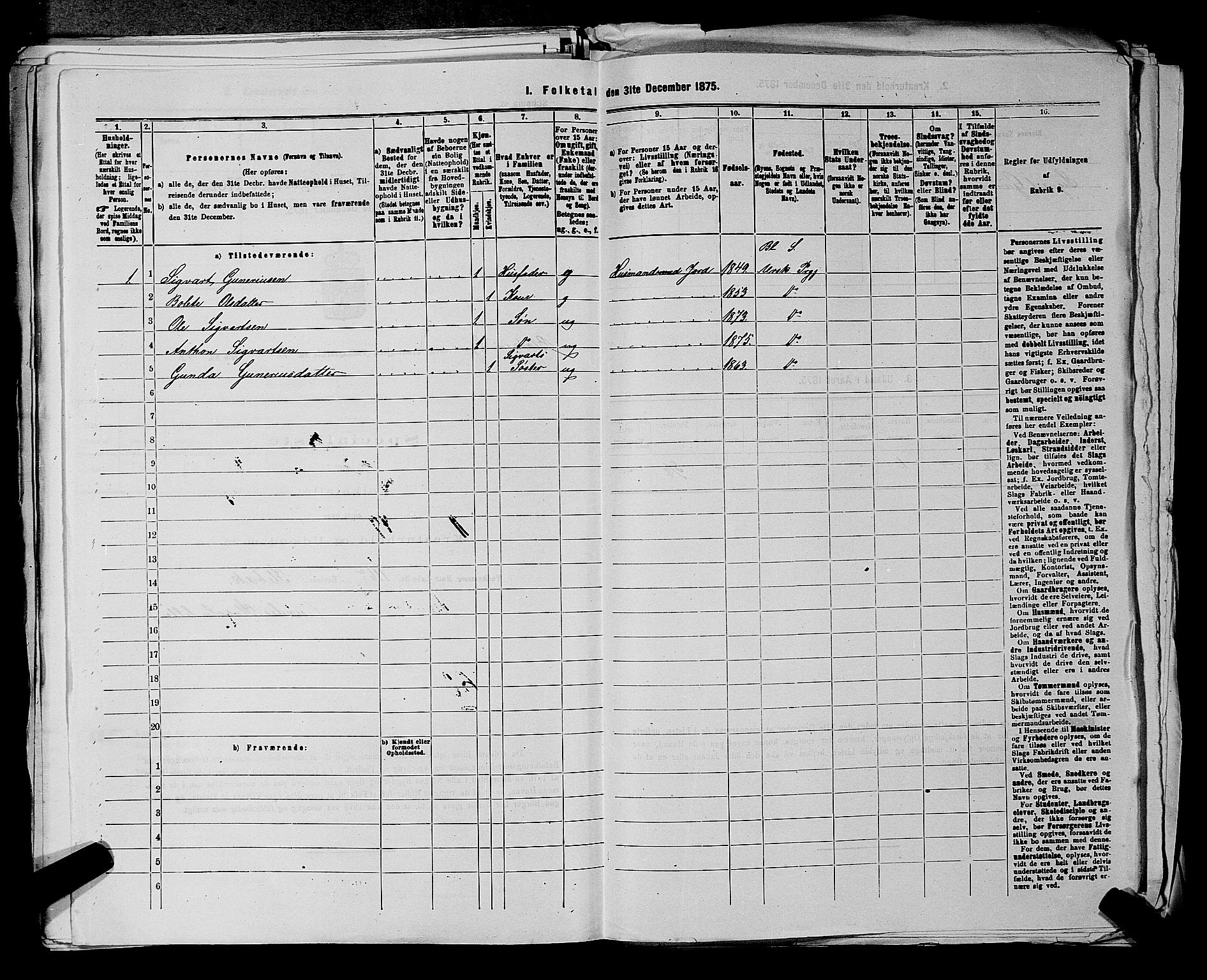 RA, 1875 census for 0224P Aurskog, 1875, p. 1158