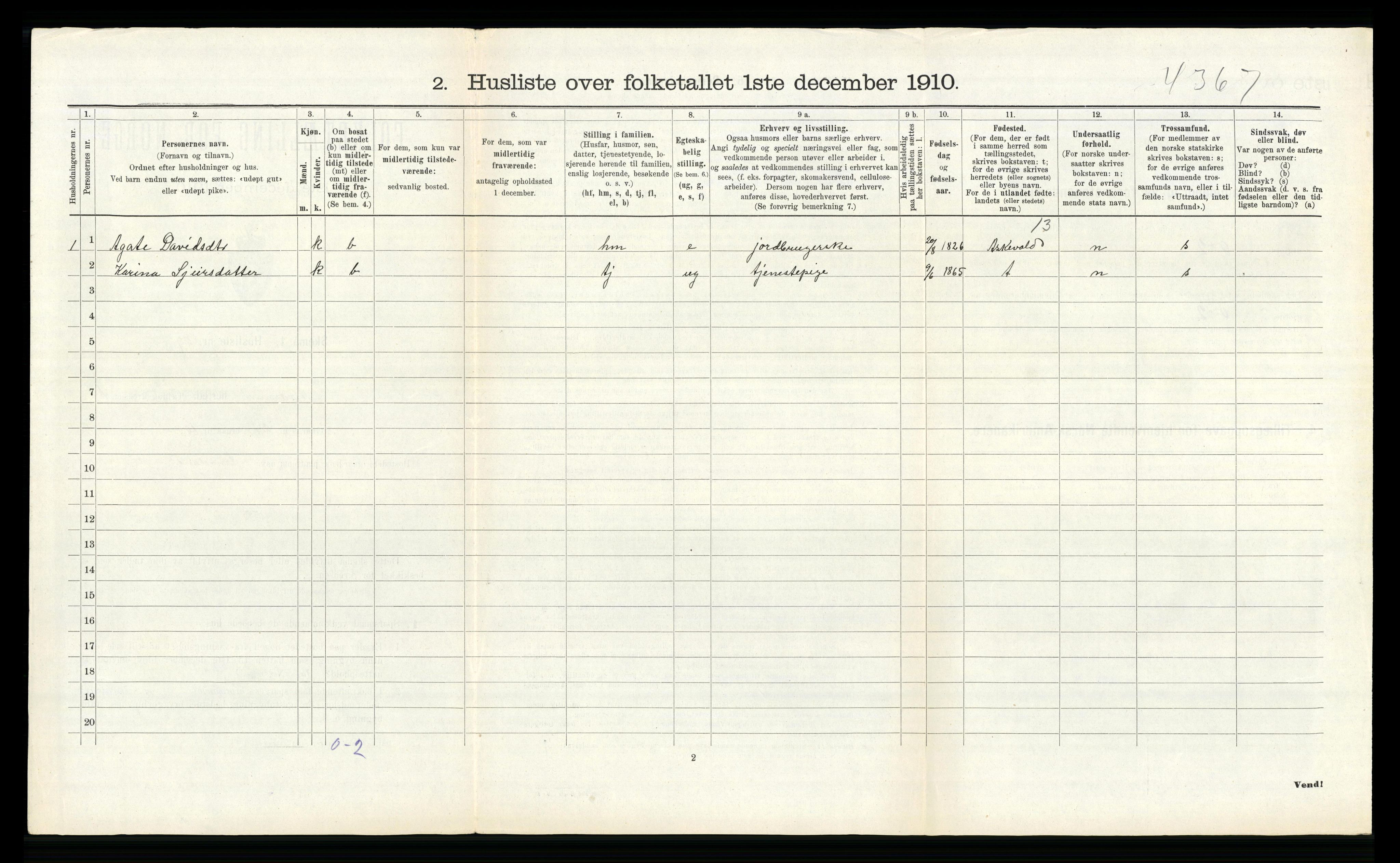 RA, 1910 census for Alversund, 1910, p. 391