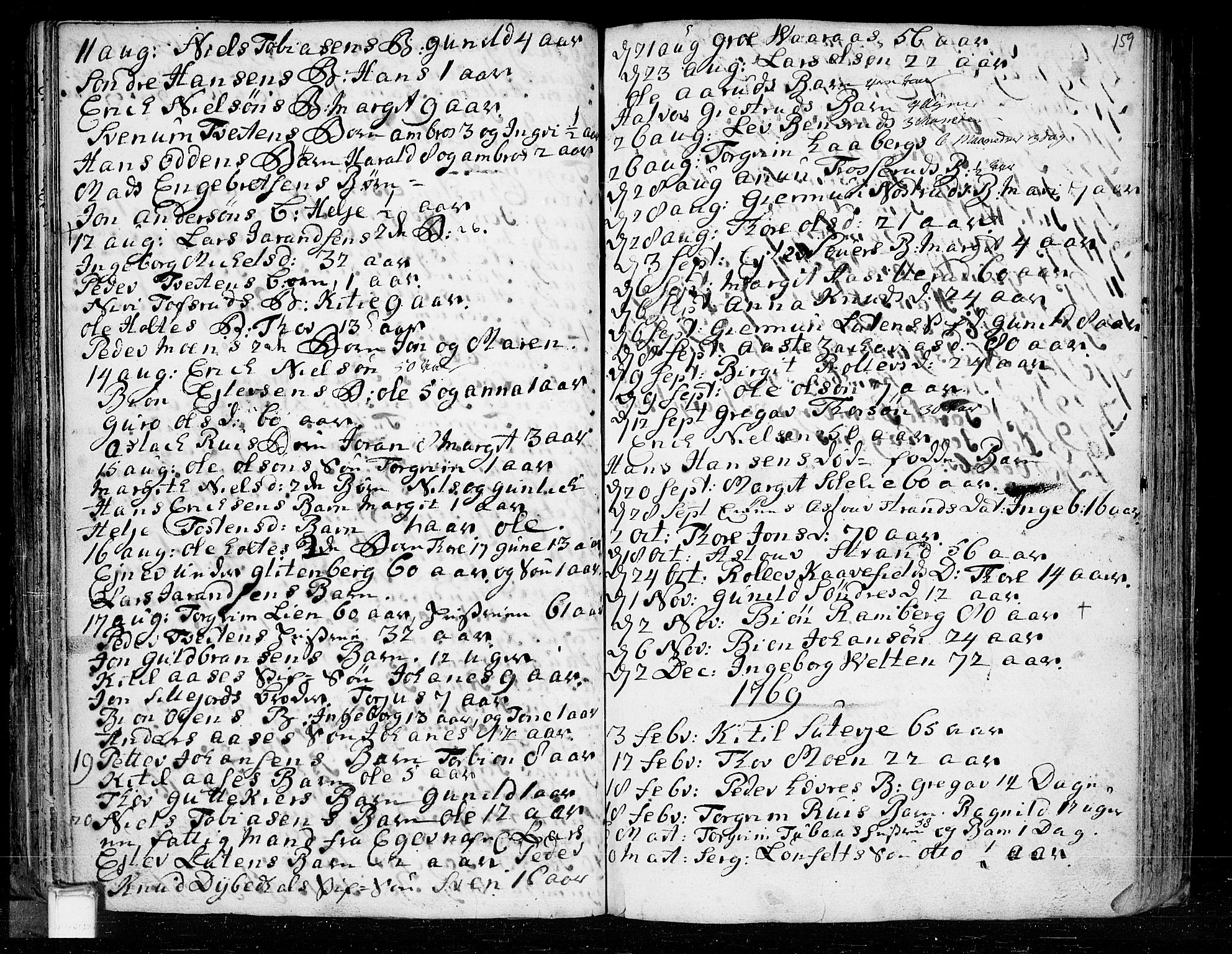 Heddal kirkebøker, SAKO/A-268/F/Fa/L0003: Parish register (official) no. I 3, 1723-1783, p. 159