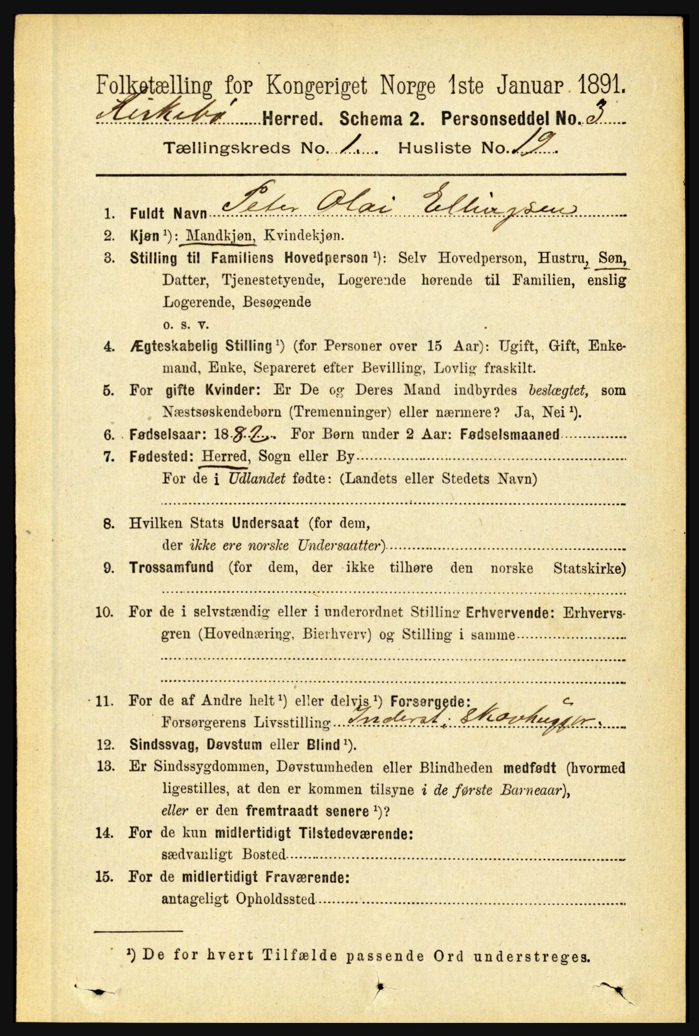 RA, 1891 census for 1416 Kyrkjebø, 1891, p. 178