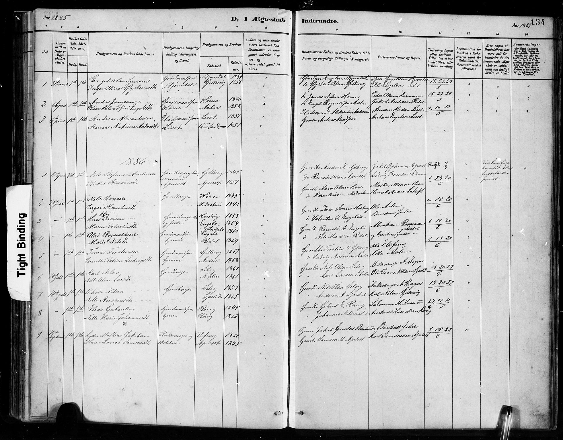 Førde sokneprestembete, SAB/A-79901/H/Hab/Habe/L0001: Parish register (copy) no. E 1, 1881-1920, p. 134