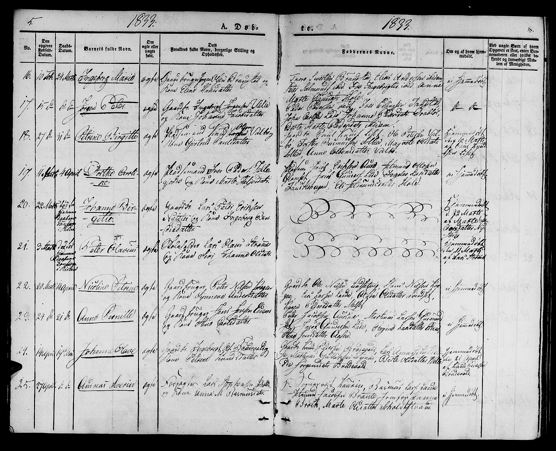 Ministerialprotokoller, klokkerbøker og fødselsregistre - Møre og Romsdal, AV/SAT-A-1454/522/L0311: Parish register (official) no. 522A06, 1832-1842, p. 5