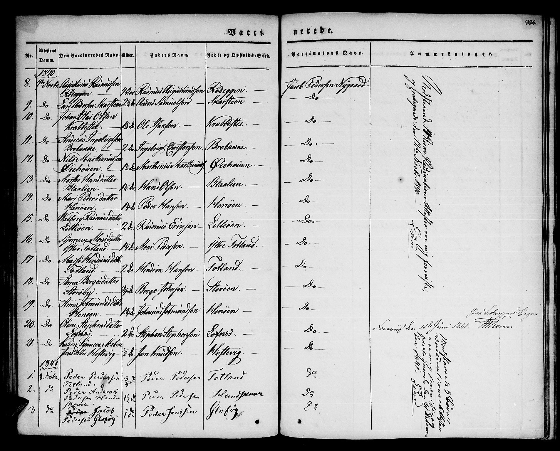 Davik sokneprestembete, AV/SAB-A-79701/H/Haa/Haaa/L0004: Parish register (official) no. A 4, 1830-1849, p. 336