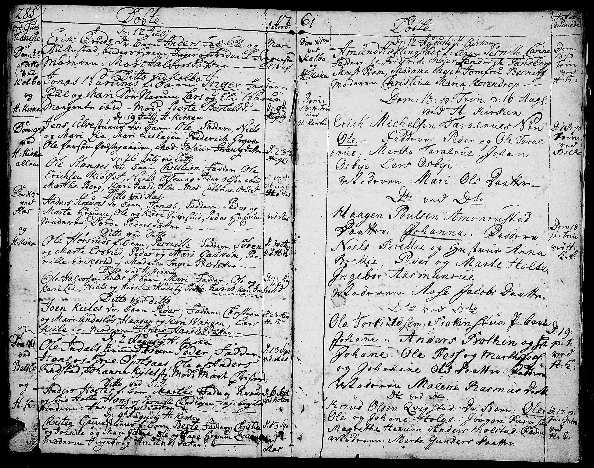 Toten prestekontor, AV/SAH-PREST-102/H/Ha/Haa/L0004: Parish register (official) no. 4, 1751-1761, p. 285