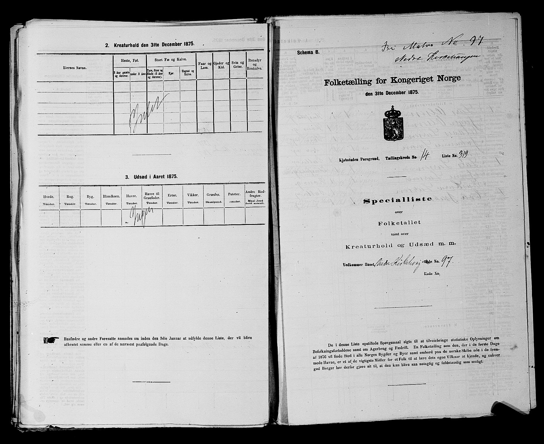 SAKO, 1875 census for 0805P Porsgrunn, 1875, p. 725