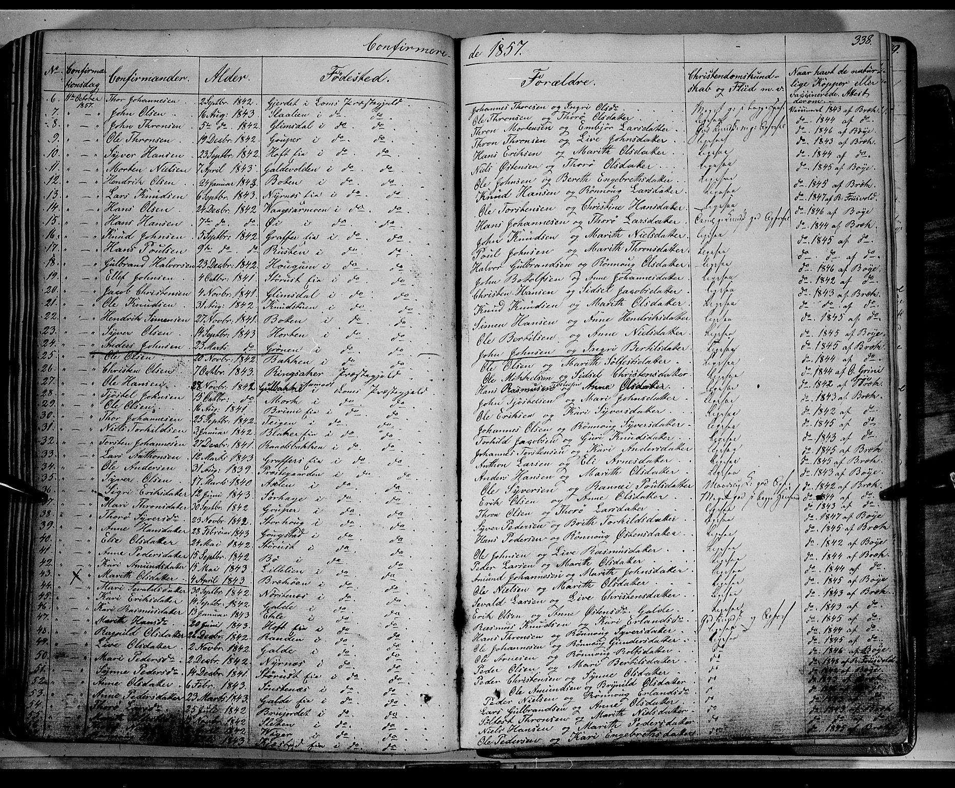 Lom prestekontor, SAH/PREST-070/K/L0006: Parish register (official) no. 6A, 1837-1863, p. 338