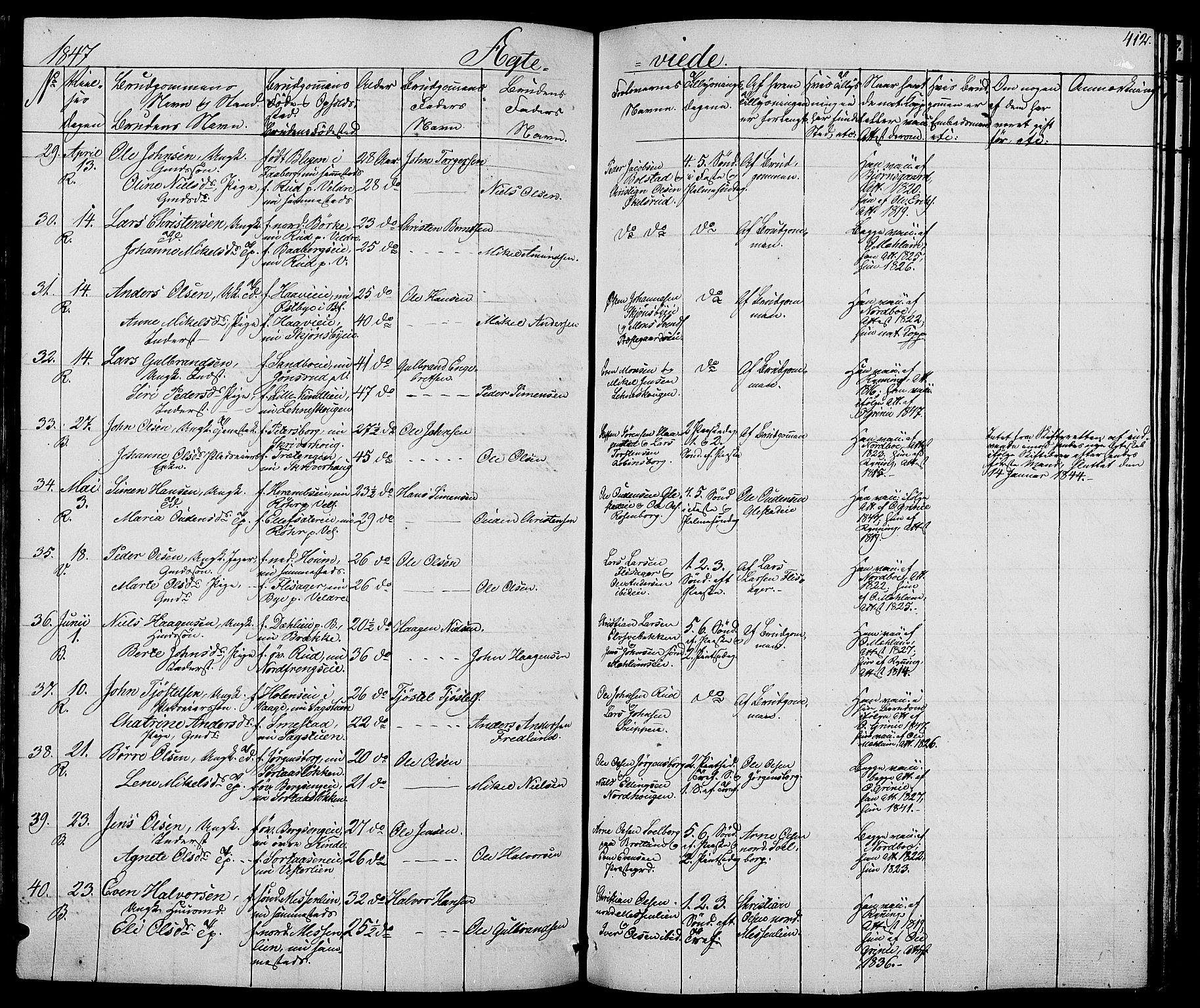 Ringsaker prestekontor, AV/SAH-PREST-014/L/La/L0005: Parish register (copy) no. 5, 1839-1850, p. 412