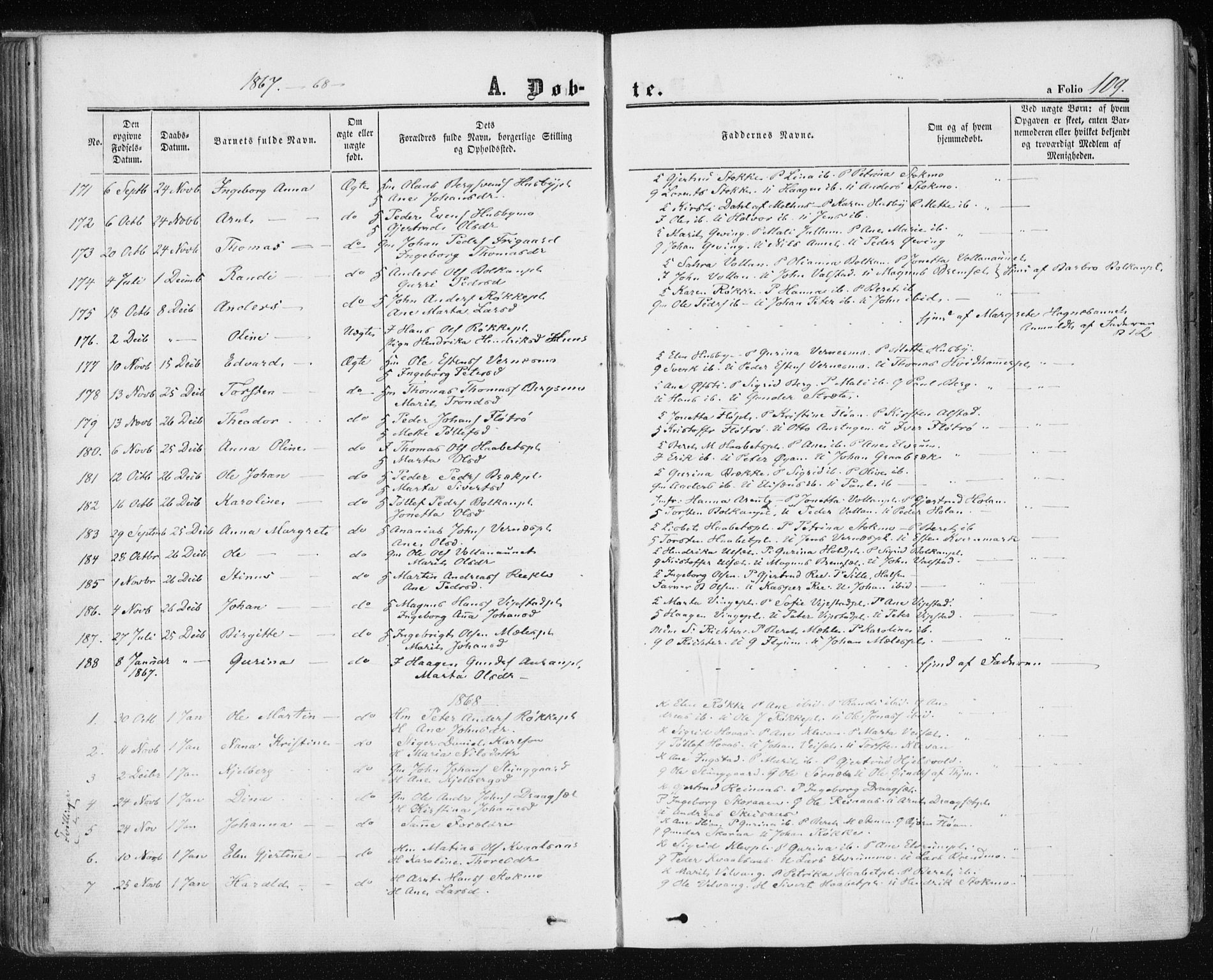 Ministerialprotokoller, klokkerbøker og fødselsregistre - Nord-Trøndelag, SAT/A-1458/709/L0075: Parish register (official) no. 709A15, 1859-1870, p. 109