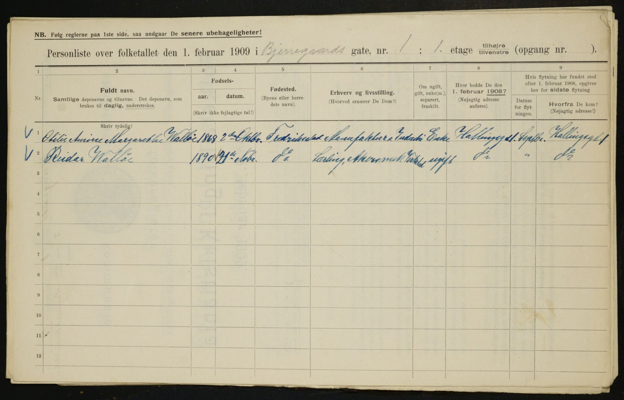 OBA, Municipal Census 1909 for Kristiania, 1909, p. 5103